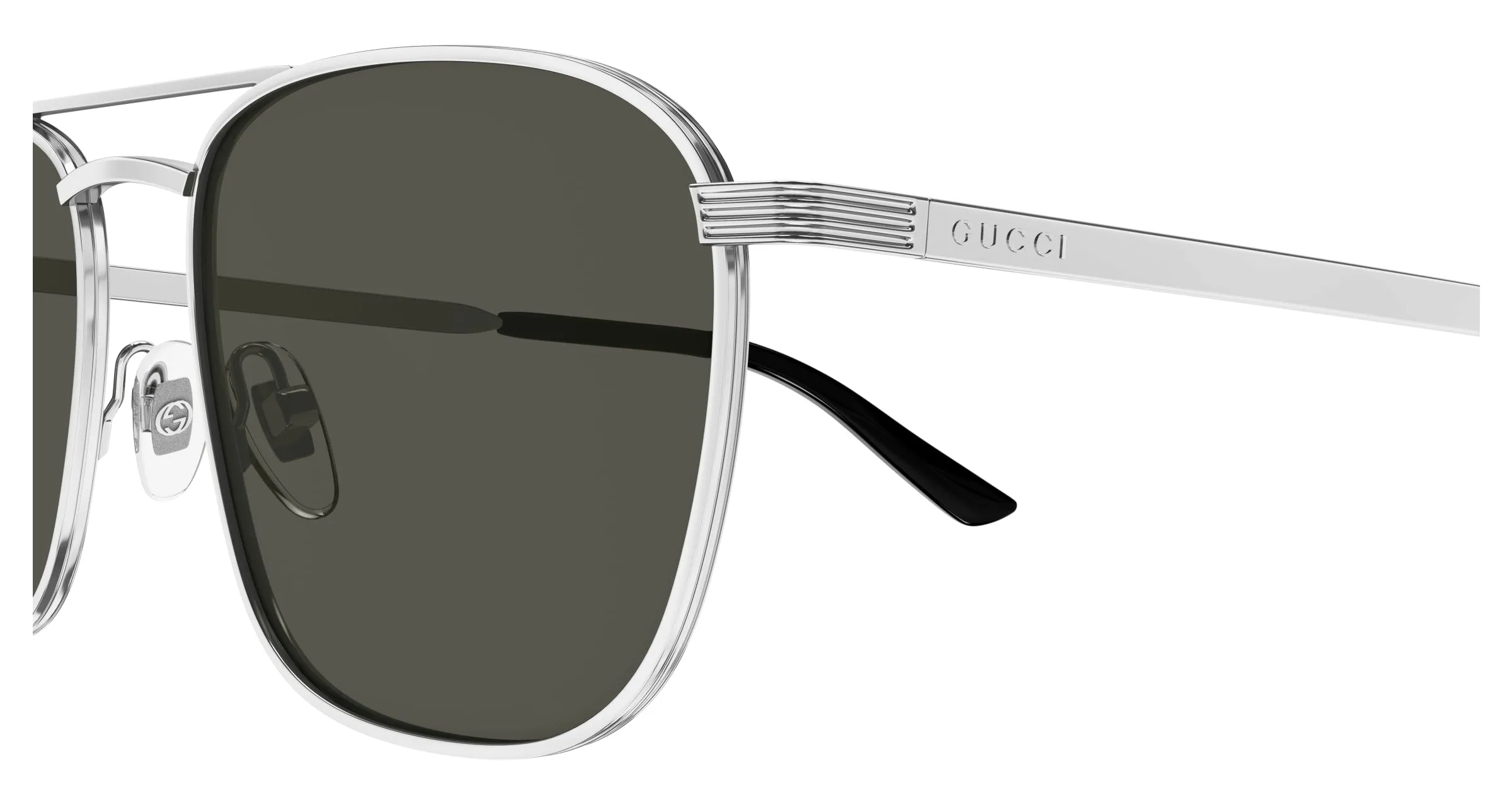 Gucci GG1881S 001 Occhiali da sole Metallo Argento Grigio Squadrata - immagine 3