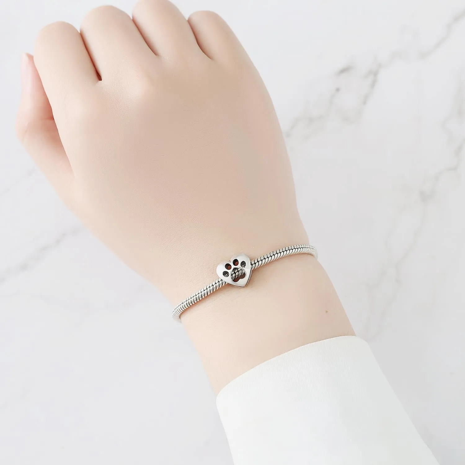 NUJIFFY Charm in argento sterling 925 Ciondoli e perline da donna Ciondoli in argento Ciondolo a cuore per bracciali e collane europei Regali di gioielli - immagine 3