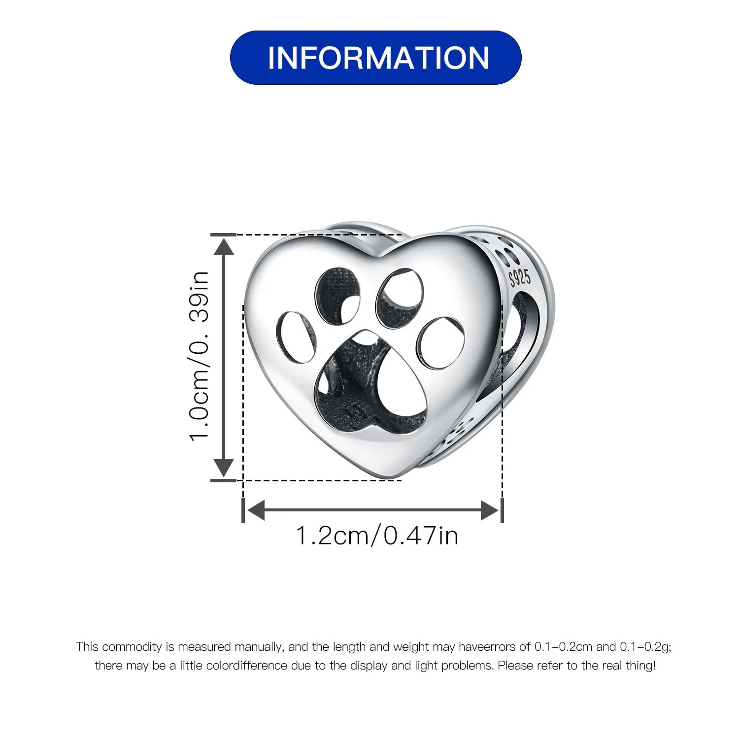 NUJIFFY Charm in argento sterling 925 Ciondoli e perline da donna Ciondoli in argento Ciondolo a cuore per bracciali e collane europei Regali di gioielli - immagine 5
