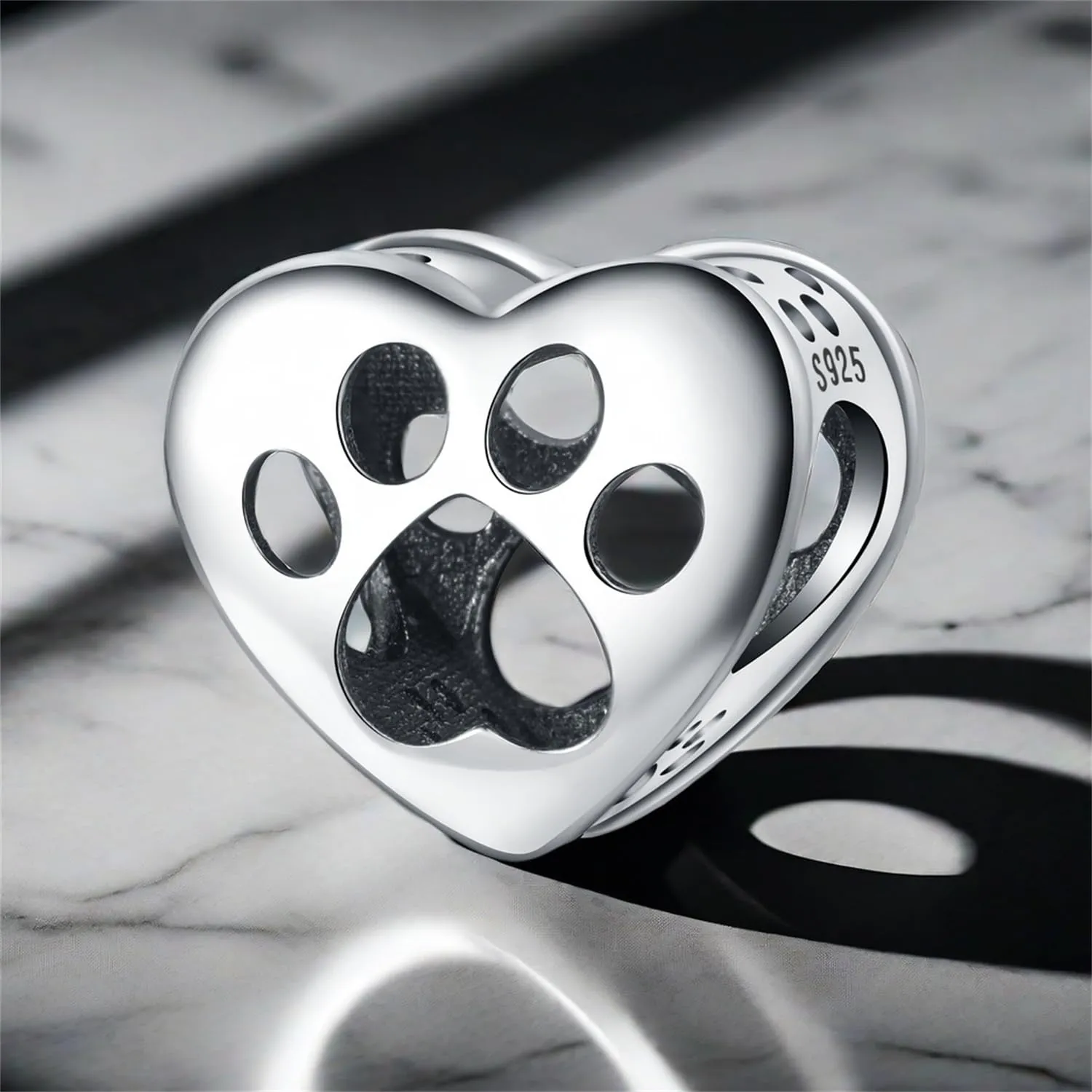 NUJIFFY Charm in argento sterling 925 Ciondoli e perline da donna Ciondoli in argento Ciondolo a cuore per bracciali e collane europei Regali di gioielli - immagine 7