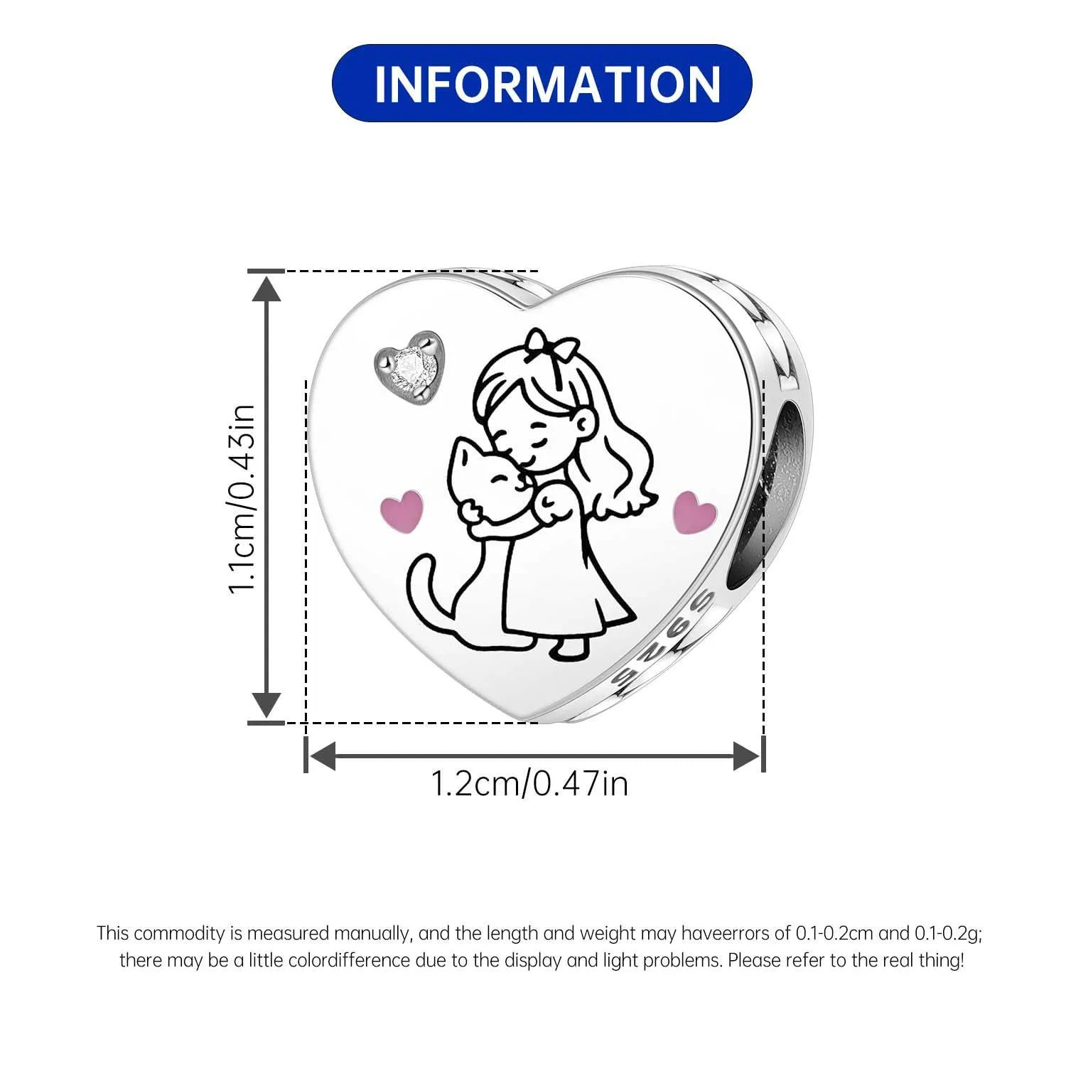 NUJIFFY Charm in argento sterling 925 Ciondoli e perline da donna Ciondoli in argento Ciondolo a cuore per bracciali e collane europei Regali di gioielli - immagine 4