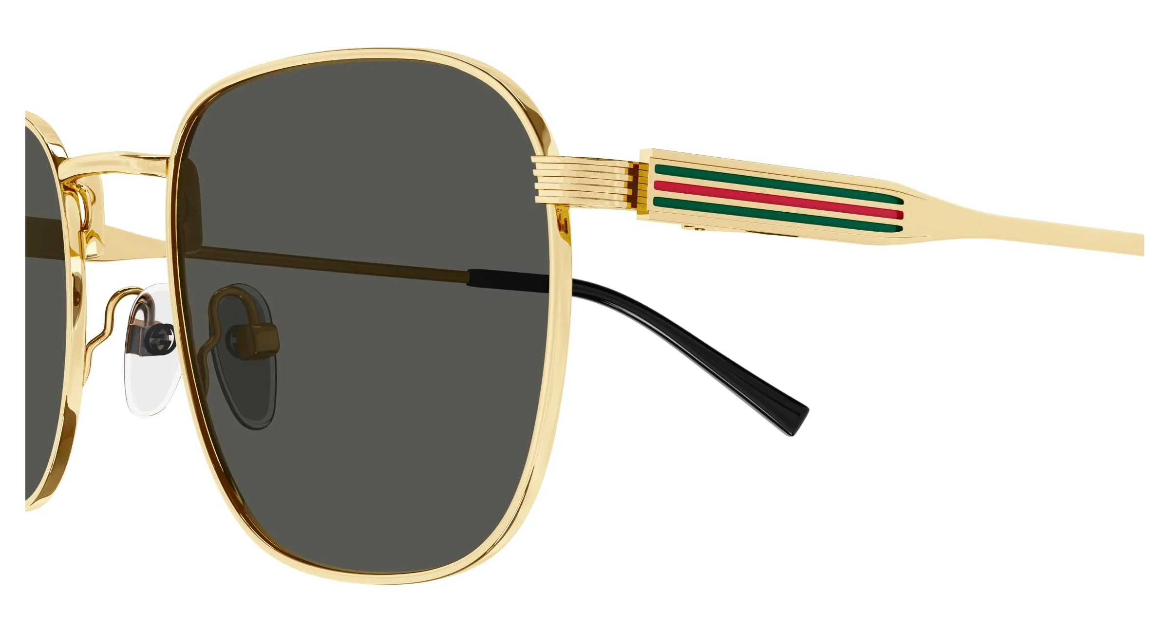 Gucci GG1876S 001 Occhiali da sole Metallo Oro Grigio Rotonda - immagine 3