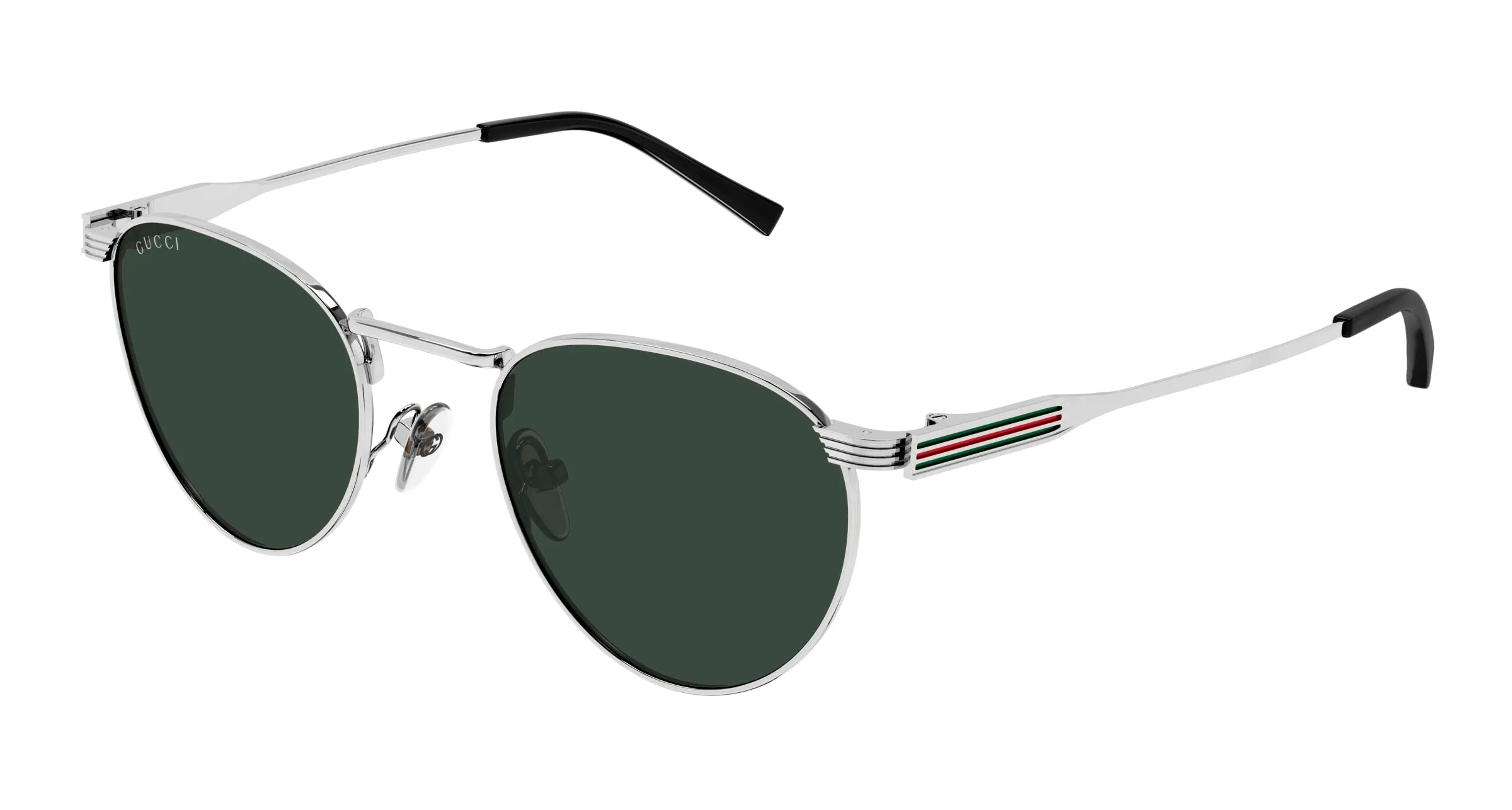 Gucci GG1875S 002 Occhiali da sole Metallo Argento Verde Rotonda - immagine 1