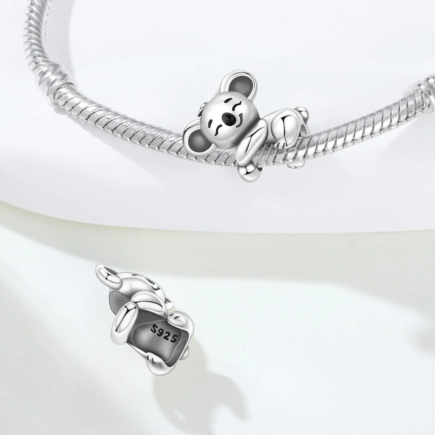 NUJIFFY Charm in argento sterling 925 Ciondoli e perline da donna Ciondoli in argento Ciondolo a cuore per bracciali e collane europei Regali di gioielli - immagine 5