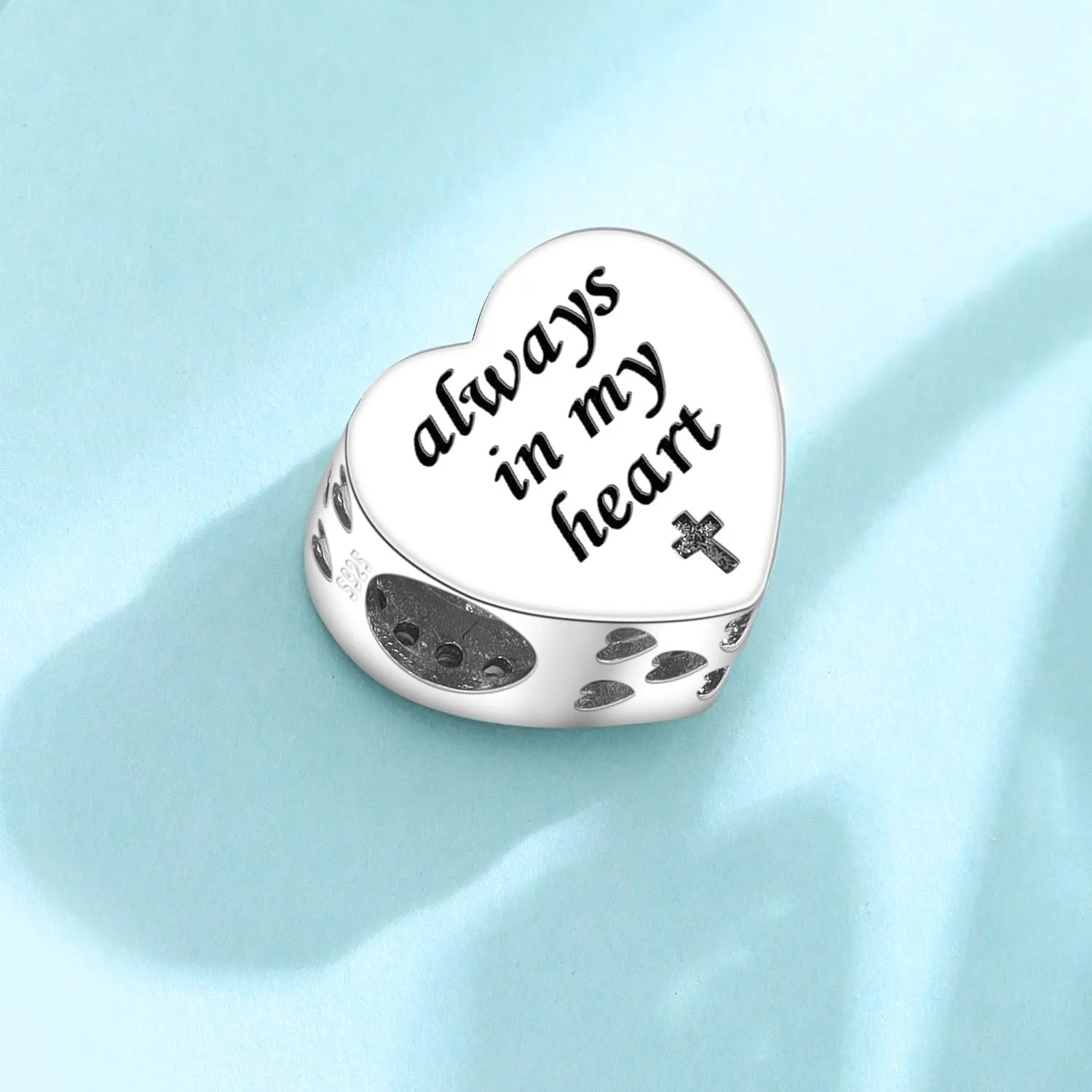 NUJIFFY Charm in argento sterling 925 Ciondoli e perline da donna Ciondoli in argento Ciondolo a cuore per bracciali e collane europei Regali di gioielli - immagine 5