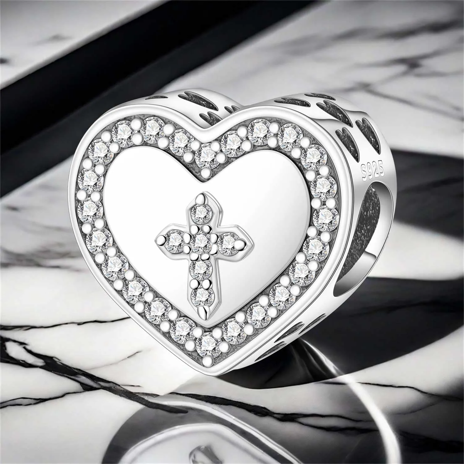 NUJIFFY Charm in argento sterling 925 Ciondoli e perline da donna Ciondoli in argento Ciondolo a cuore per bracciali e collane europei Regali di gioielli - immagine 7