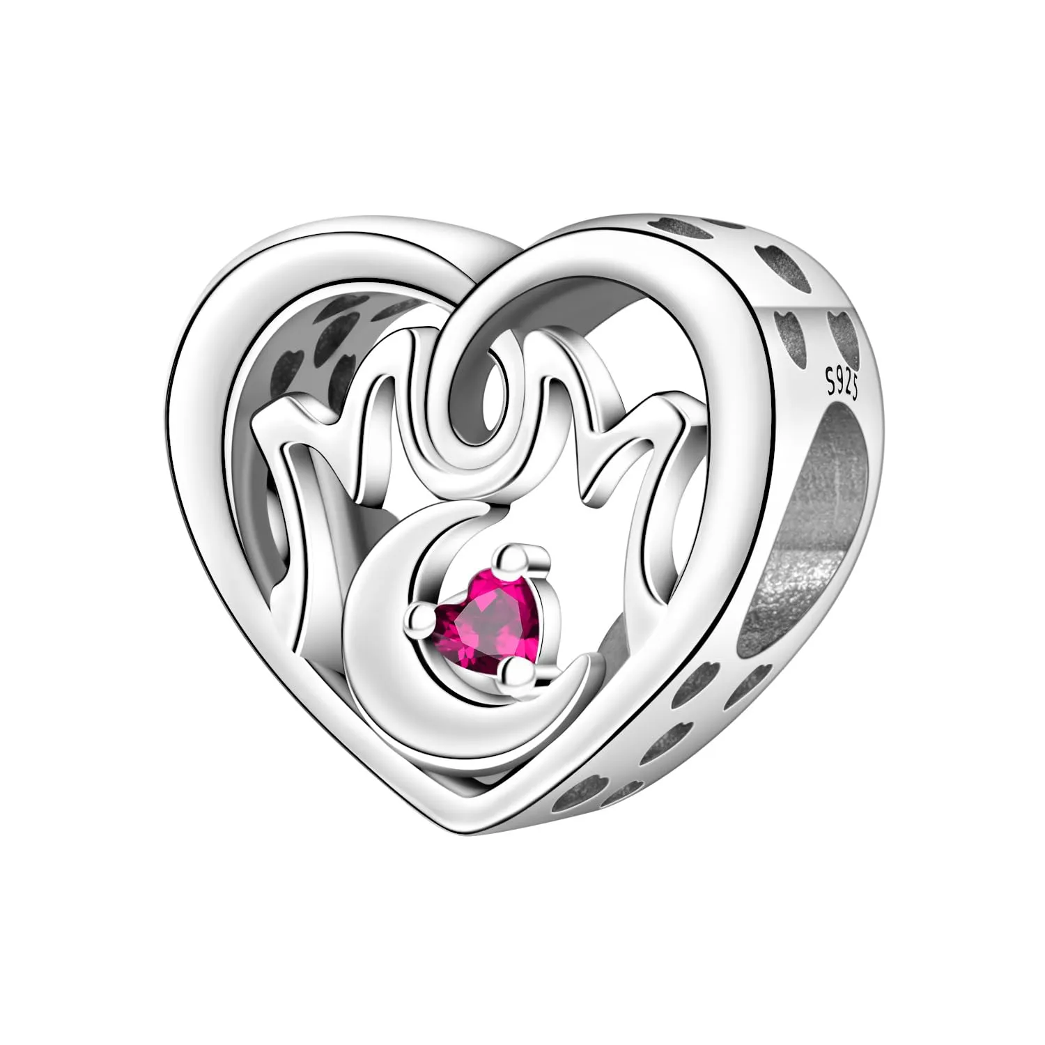 NUJIFFY Charm in argento sterling 925 Ciondoli e perline da donna Ciondoli in argento Ciondolo a cuore per bracciali e collane europei Regali di gioielli - immagine 1