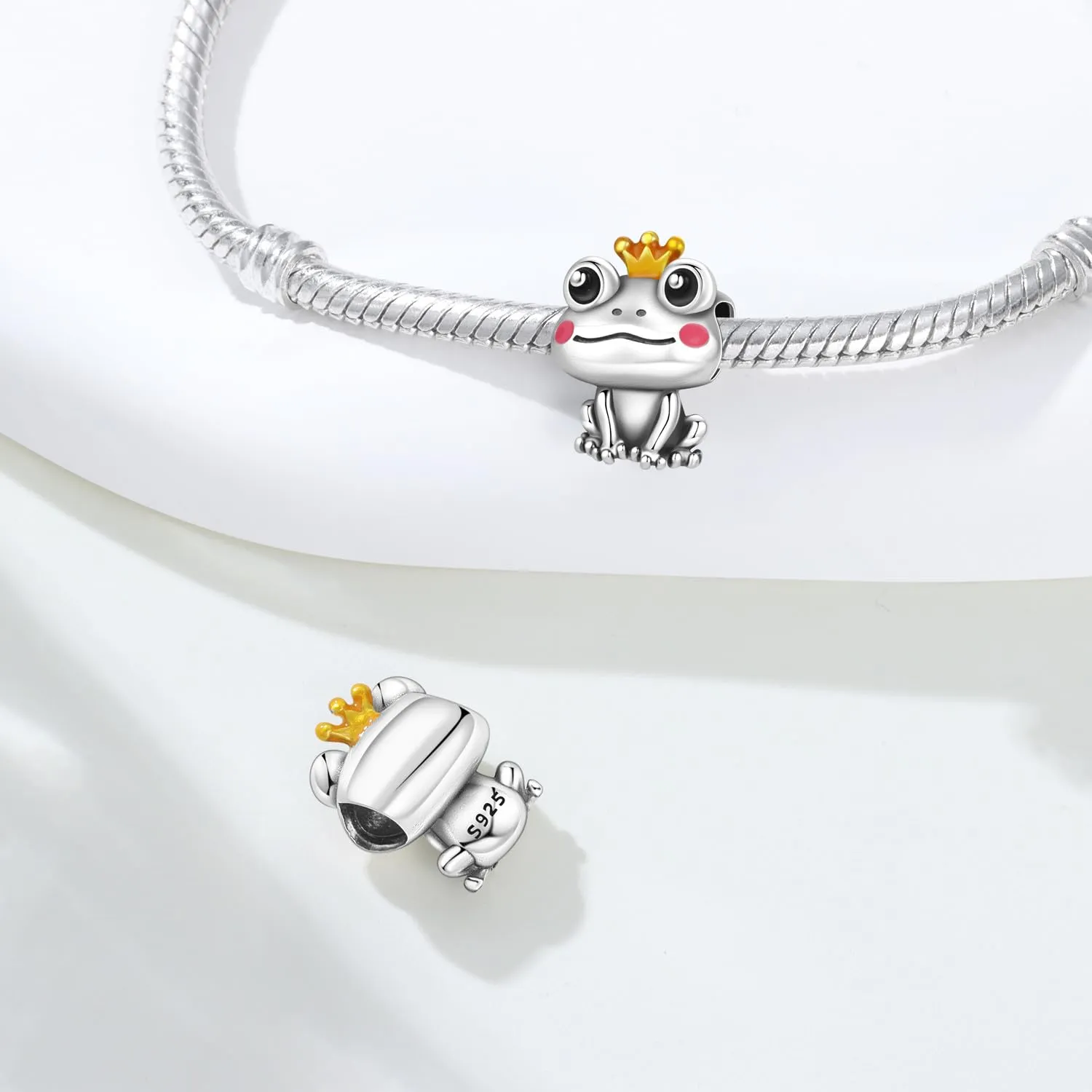 NUJIFFY Charm in argento sterling 925 Ciondoli e perline da donna Ciondoli in argento Ciondolo a cuore per bracciali e collane europei Regali di gioielli - immagine 3