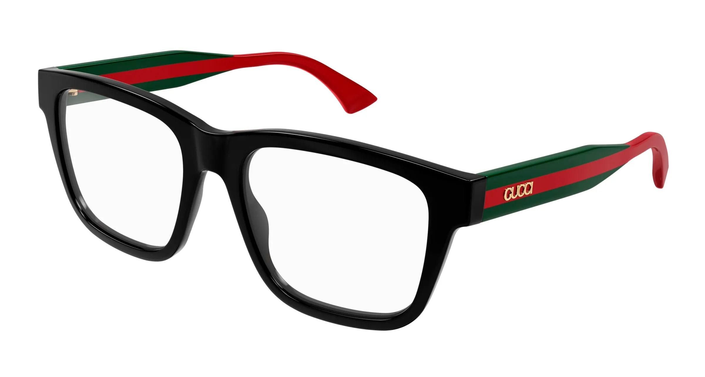 Gucci GG1870O 005 Montature da vista Acetato Nero Trasparente Squadrata - immagine 1