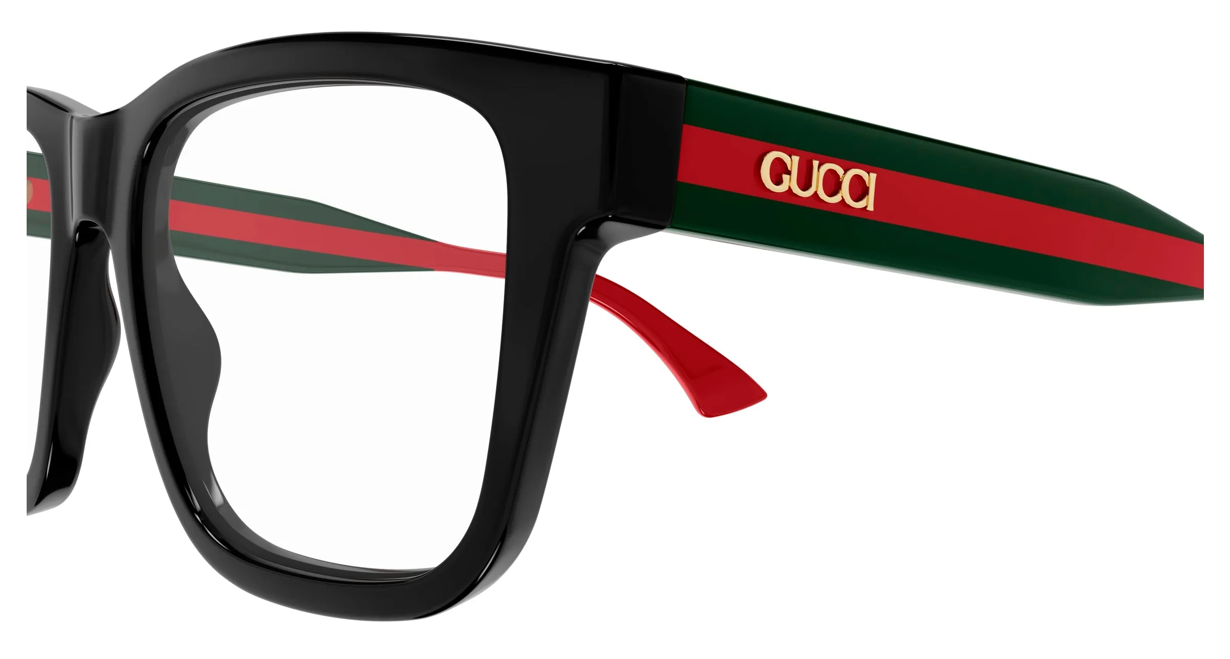 Gucci GG1870O 005 Montature da vista Acetato Nero Trasparente Squadrata - immagine 3