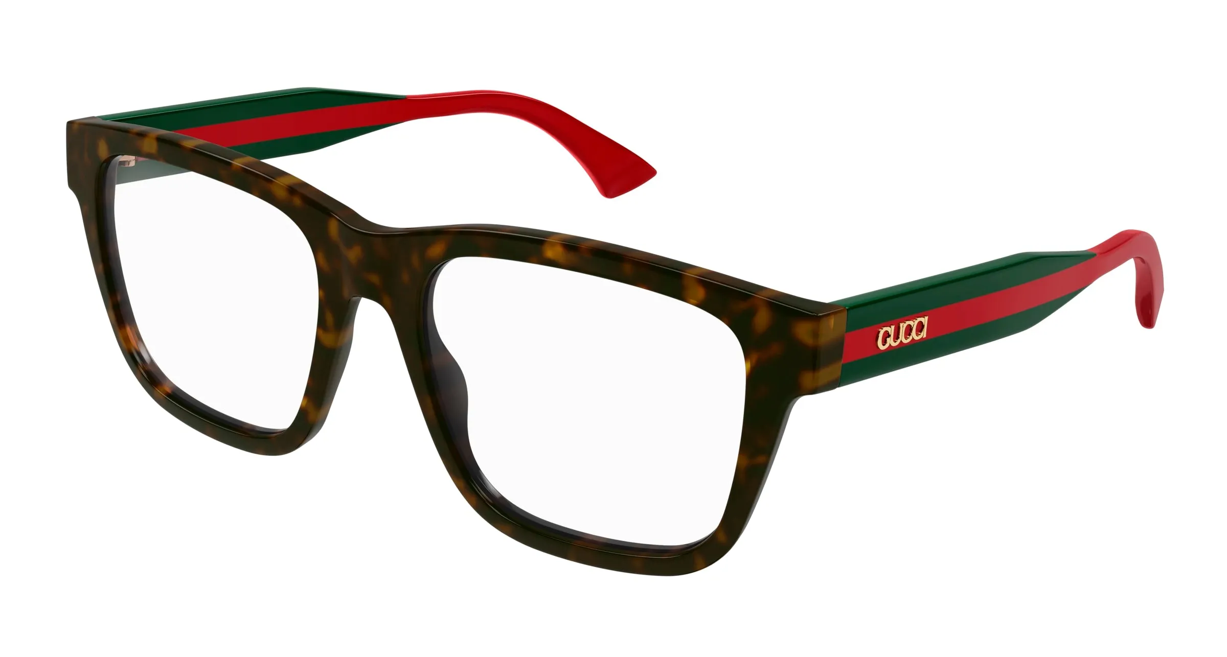 Gucci GG1870O 002 Montature da vista Acetato Havana Trasparente Squadrata - immagine 1