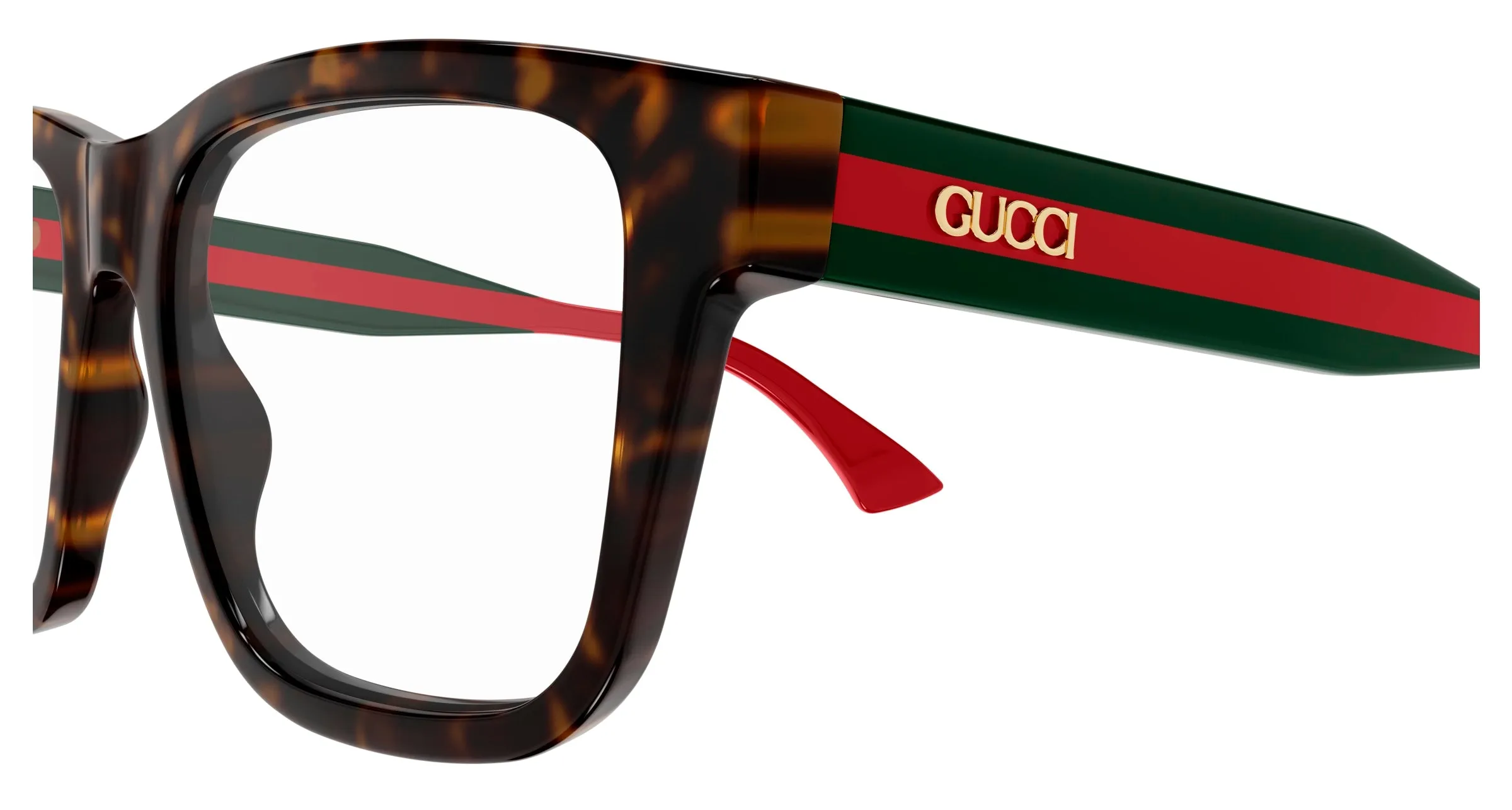 Gucci GG1870O 002 Montature da vista Acetato Havana Trasparente Squadrata - immagine 3