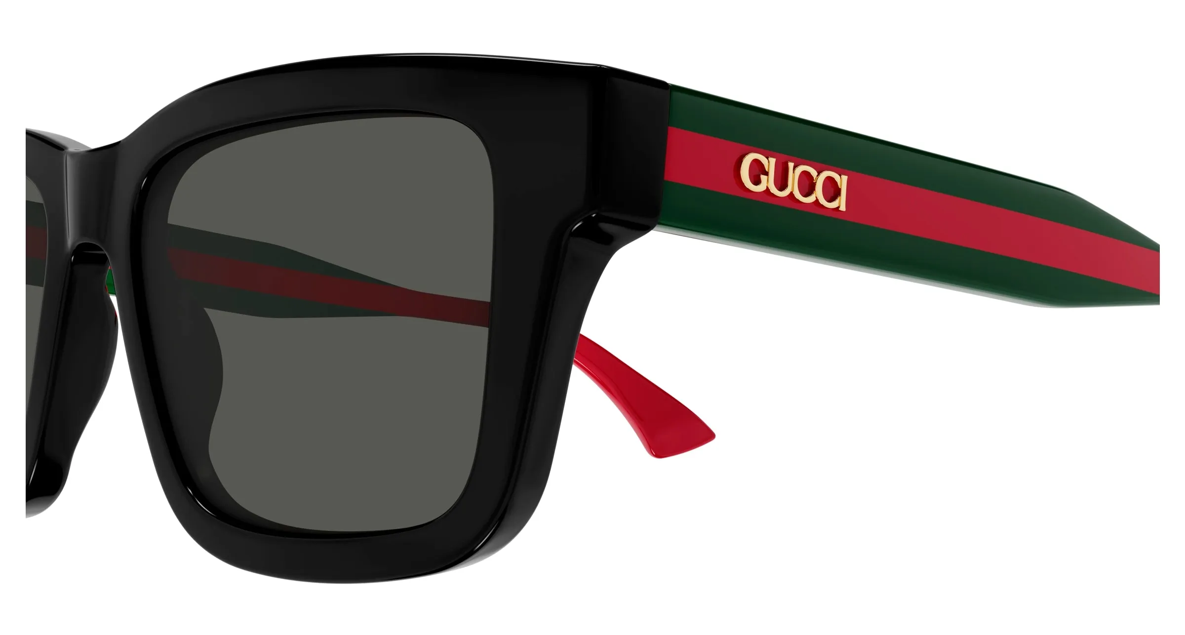 Gucci GG1869S 001 Occhiali da sole Acetato Nero Grigio Squadrata - immagine 3