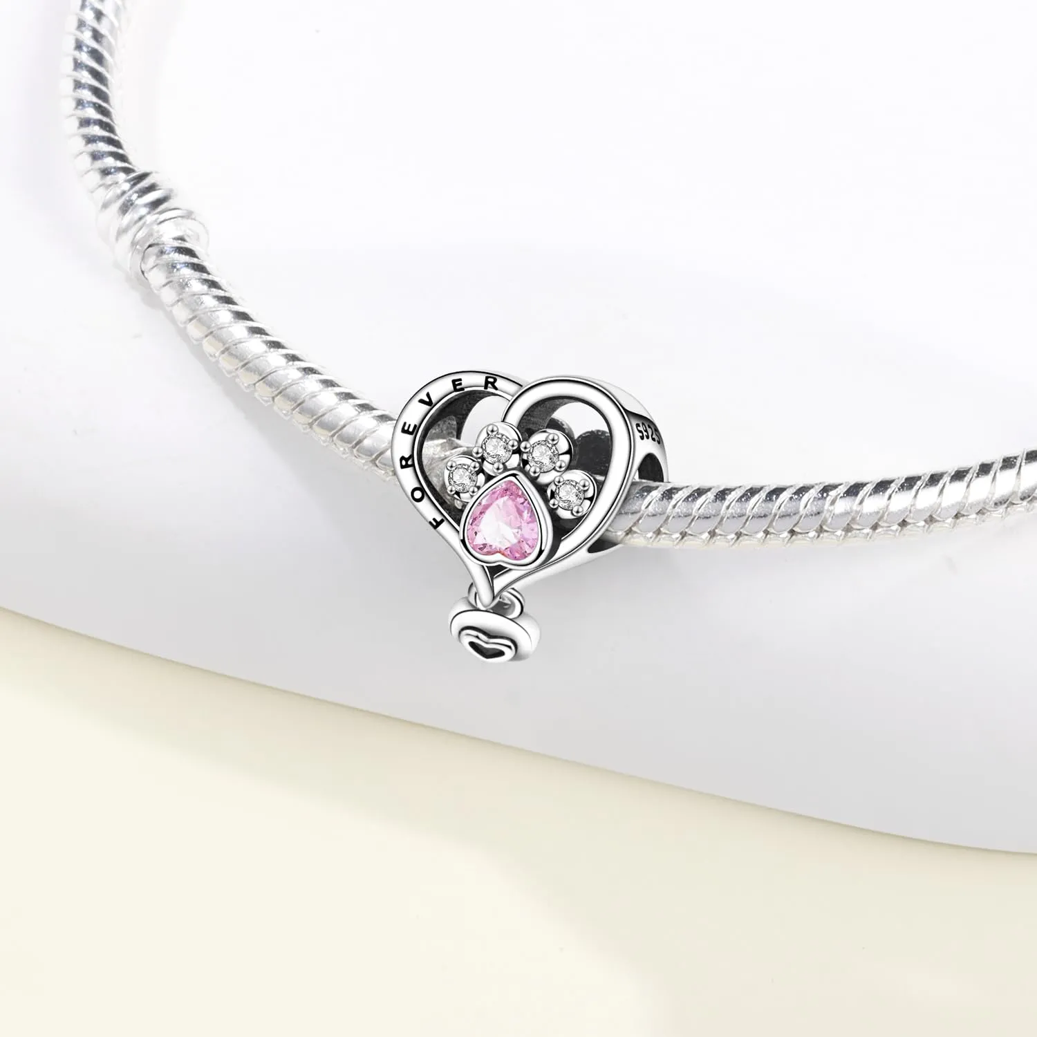 NUJIFFY Charm in argento sterling 925 Ciondoli e perline da donna Ciondoli in argento Ciondolo a cuore per bracciali e collane europei Regali di gioielli - immagine 2