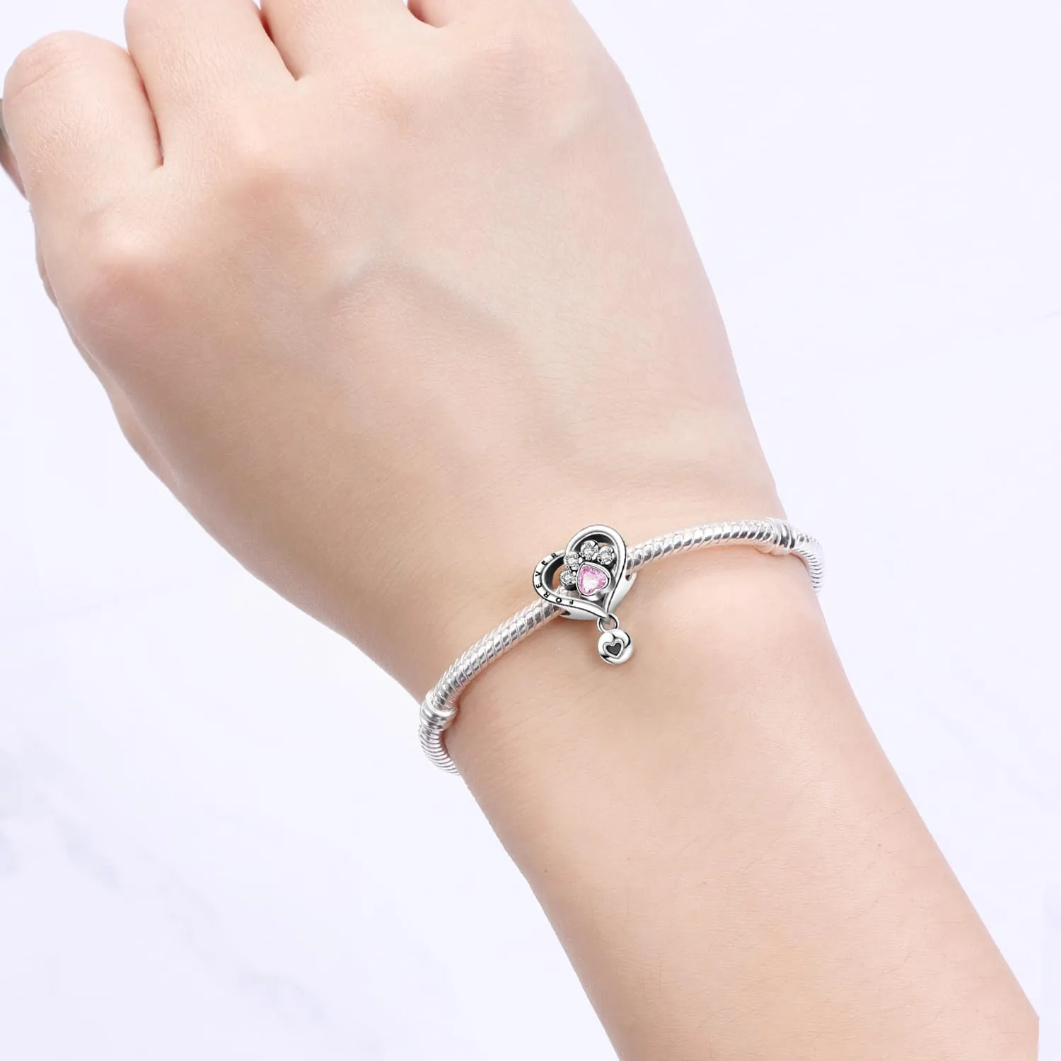 NUJIFFY Charm in argento sterling 925 Ciondoli e perline da donna Ciondoli in argento Ciondolo a cuore per bracciali e collane europei Regali di gioielli - immagine 3