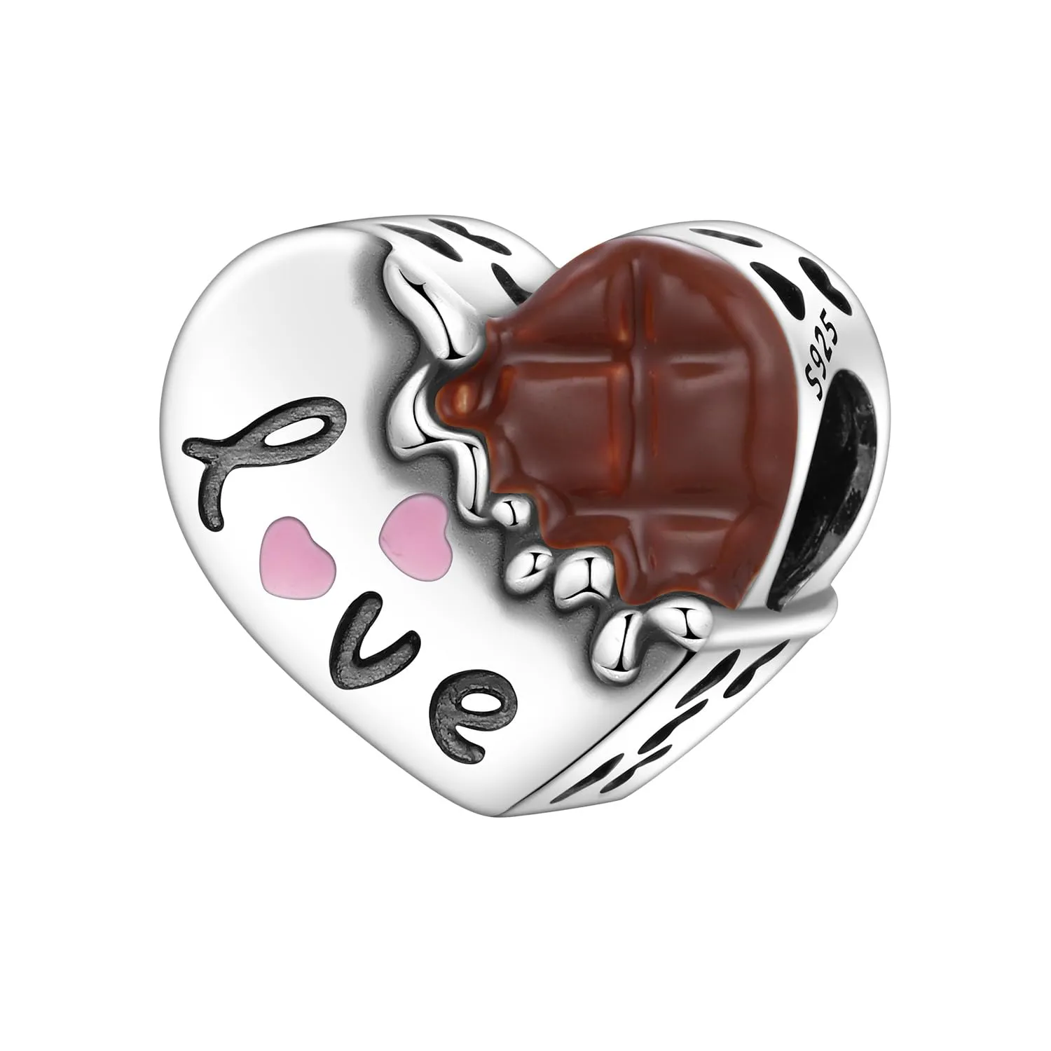 NUJIFFY Charm in argento sterling 925 Ciondoli e perline da donna Ciondoli in argento Ciondolo a cuore per bracciali e collane europei Regali di gioielli - immagine 1