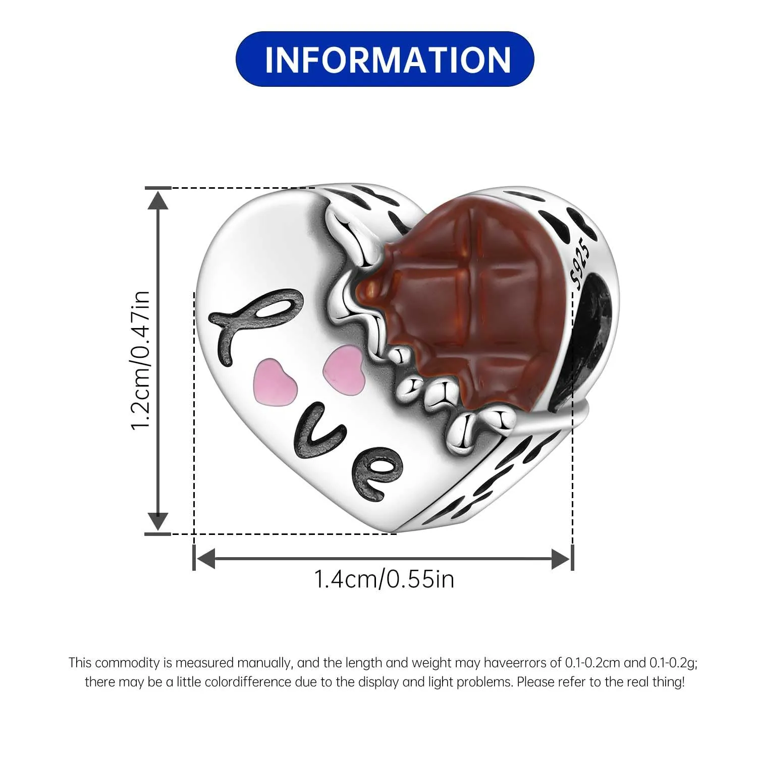 NUJIFFY Charm in argento sterling 925 Ciondoli e perline da donna Ciondoli in argento Ciondolo a cuore per bracciali e collane europei Regali di gioielli - immagine 3