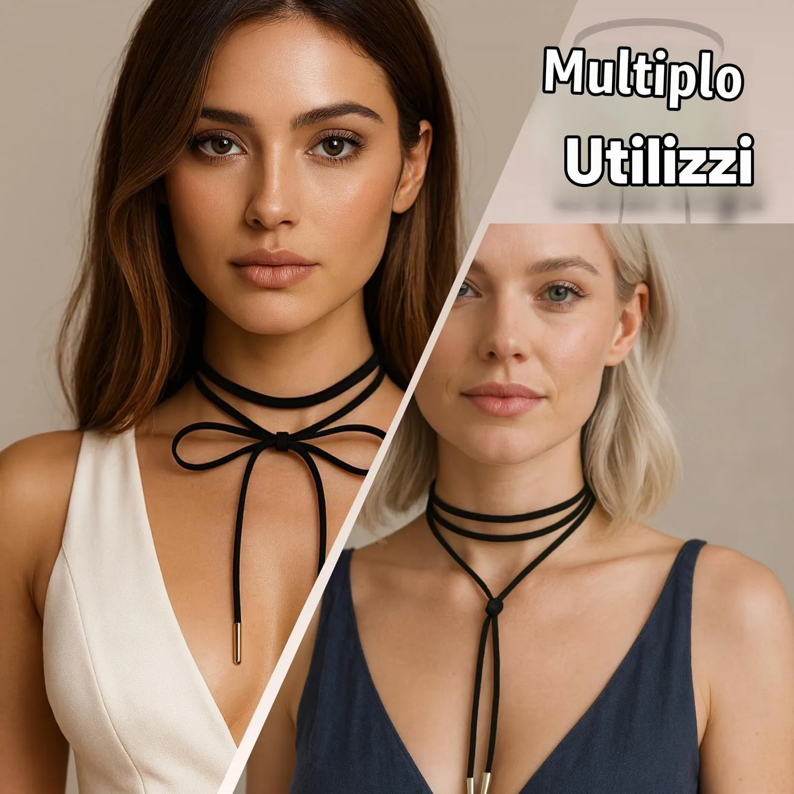 Icyowls 3 pezzi collana choker donna, girocollo in velluto nero, set collane, choker classico regolabile, morbido, comodo, elegante, ideale per festa, Halloween, compleanno, cosplay - immagine 4