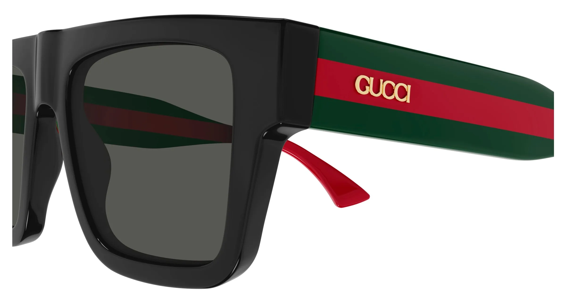 Gucci GG1868S 001 Occhiali da sole Acetato Nero Grigio Squadrata - immagine 3