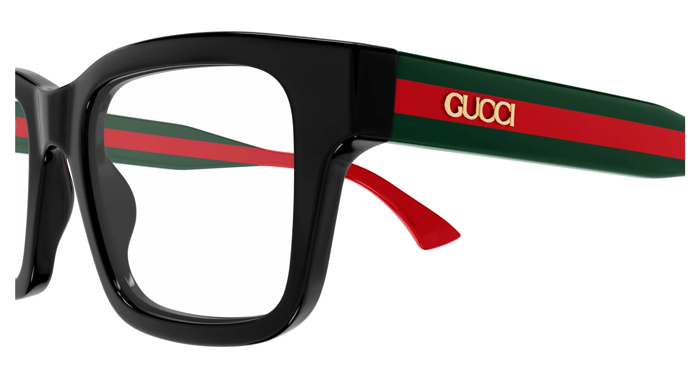 Gucci GG1865O 007 Montature da vista Acetato Nero Trasparente Squadrata - immagine 3