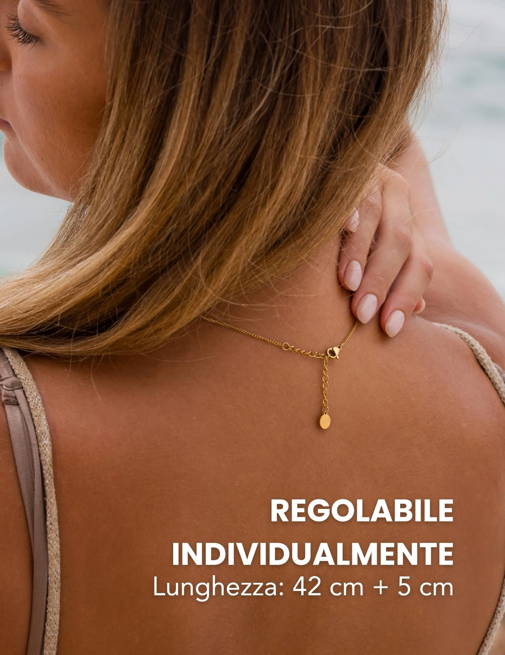 GD GOOD.designs Collana con cuore in oro e pendente con zirconi | Elegante collana in acciaio inossidabile 316L placcato oro 18 carati | Collana regolabile da donna (42-47 cm) - immagine 4