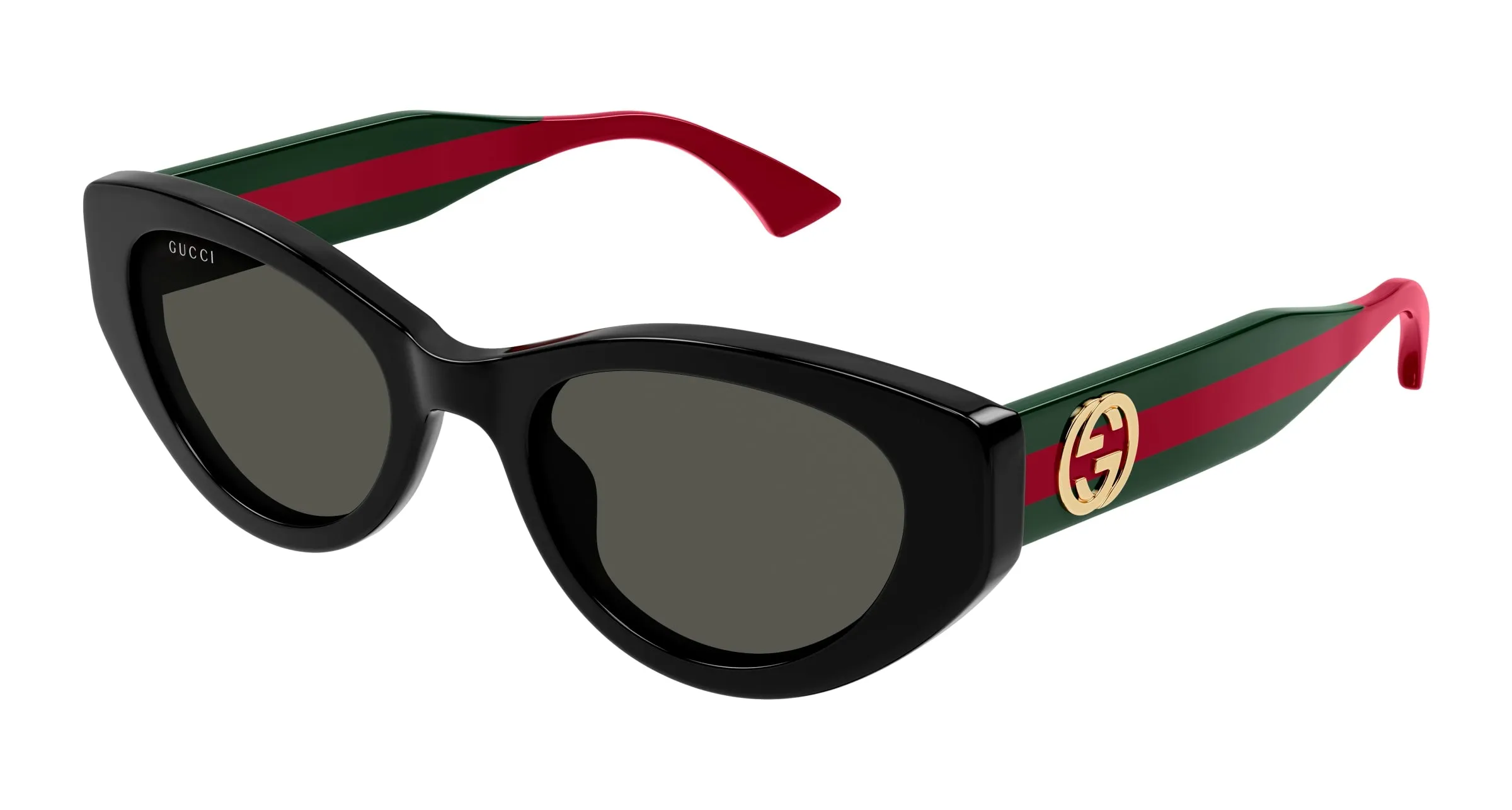 Gucci GG1862S 001 Occhiali da sole Acetato Nero Grigio Cat Eye - immagine 1