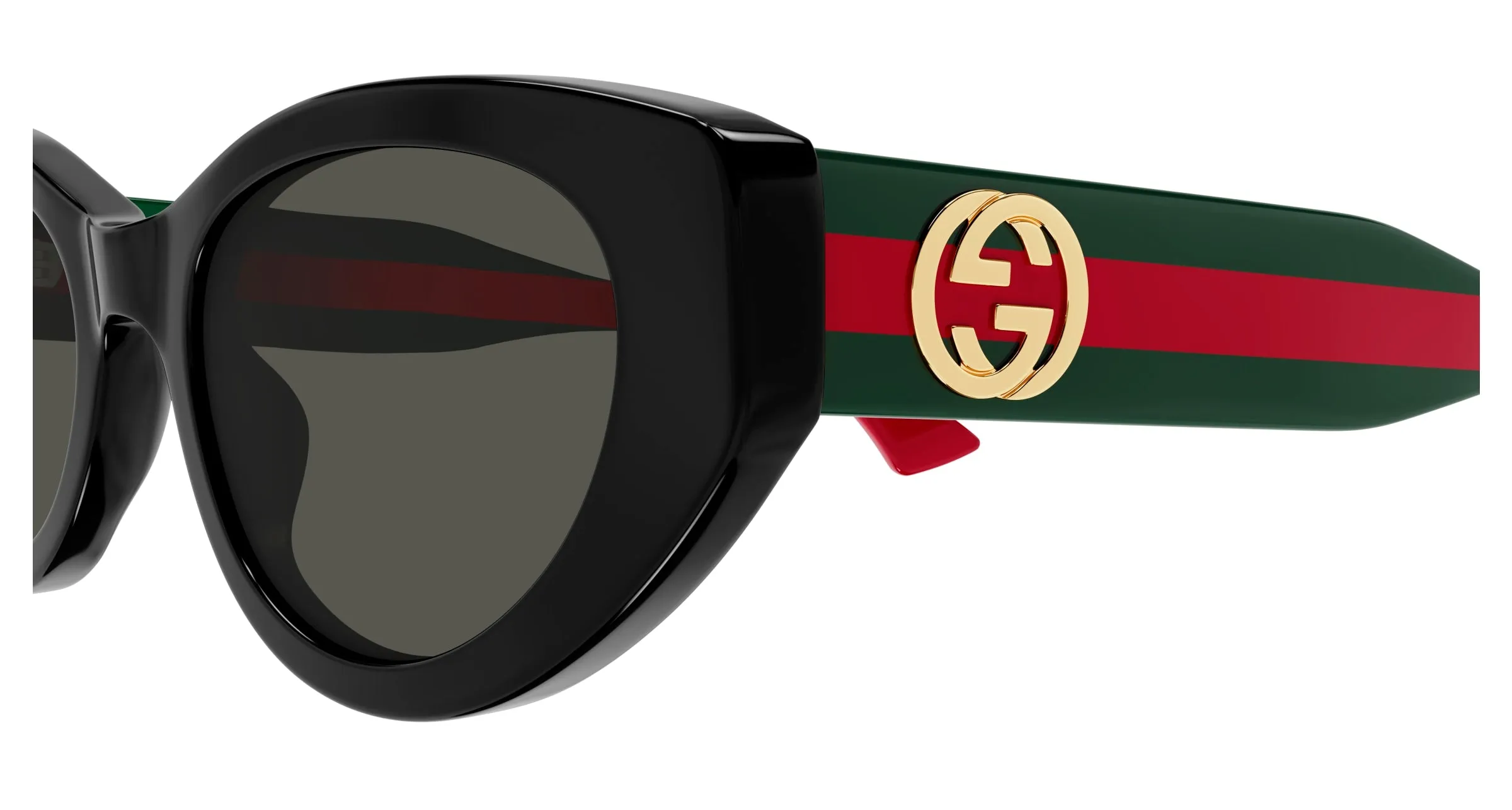 Gucci GG1862S 001 Occhiali da sole Acetato Nero Grigio Cat Eye - immagine 3