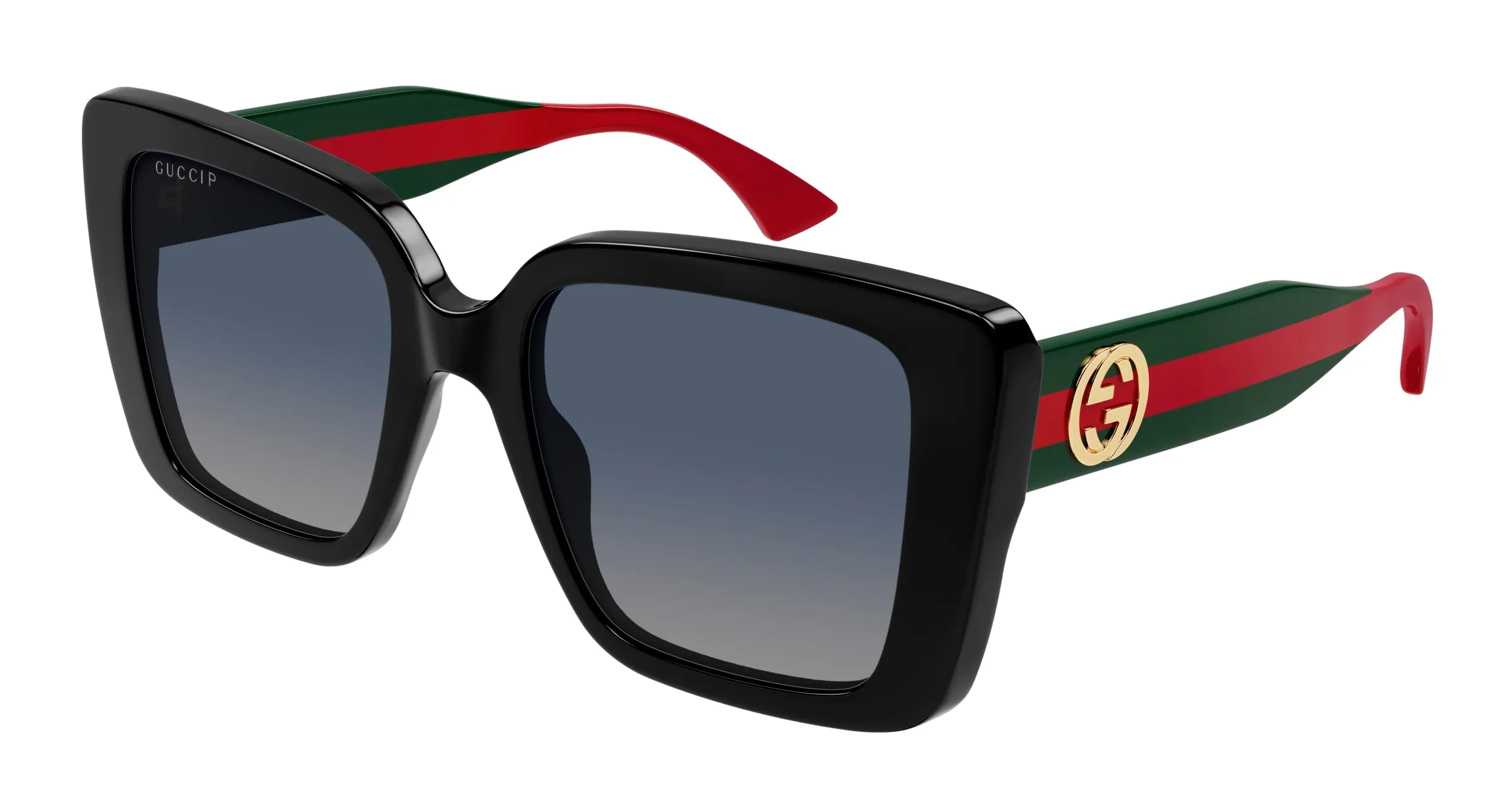 Gucci GG1861S 005 Occhiali da sole Acetato Nero Grigio Squadrata - immagine 1
