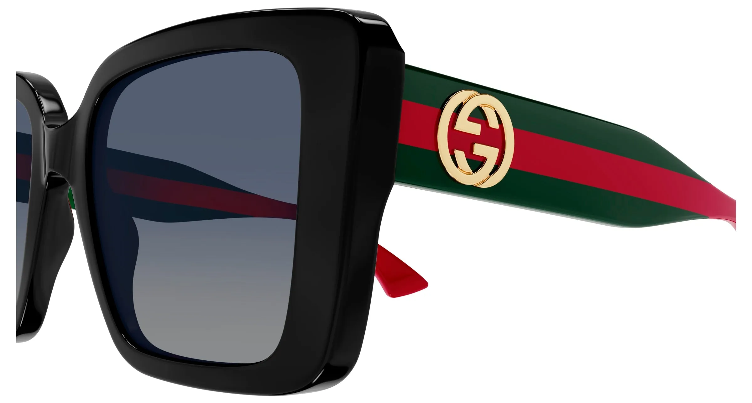 Gucci GG1861S 005 Occhiali da sole Acetato Nero Grigio Squadrata - immagine 3