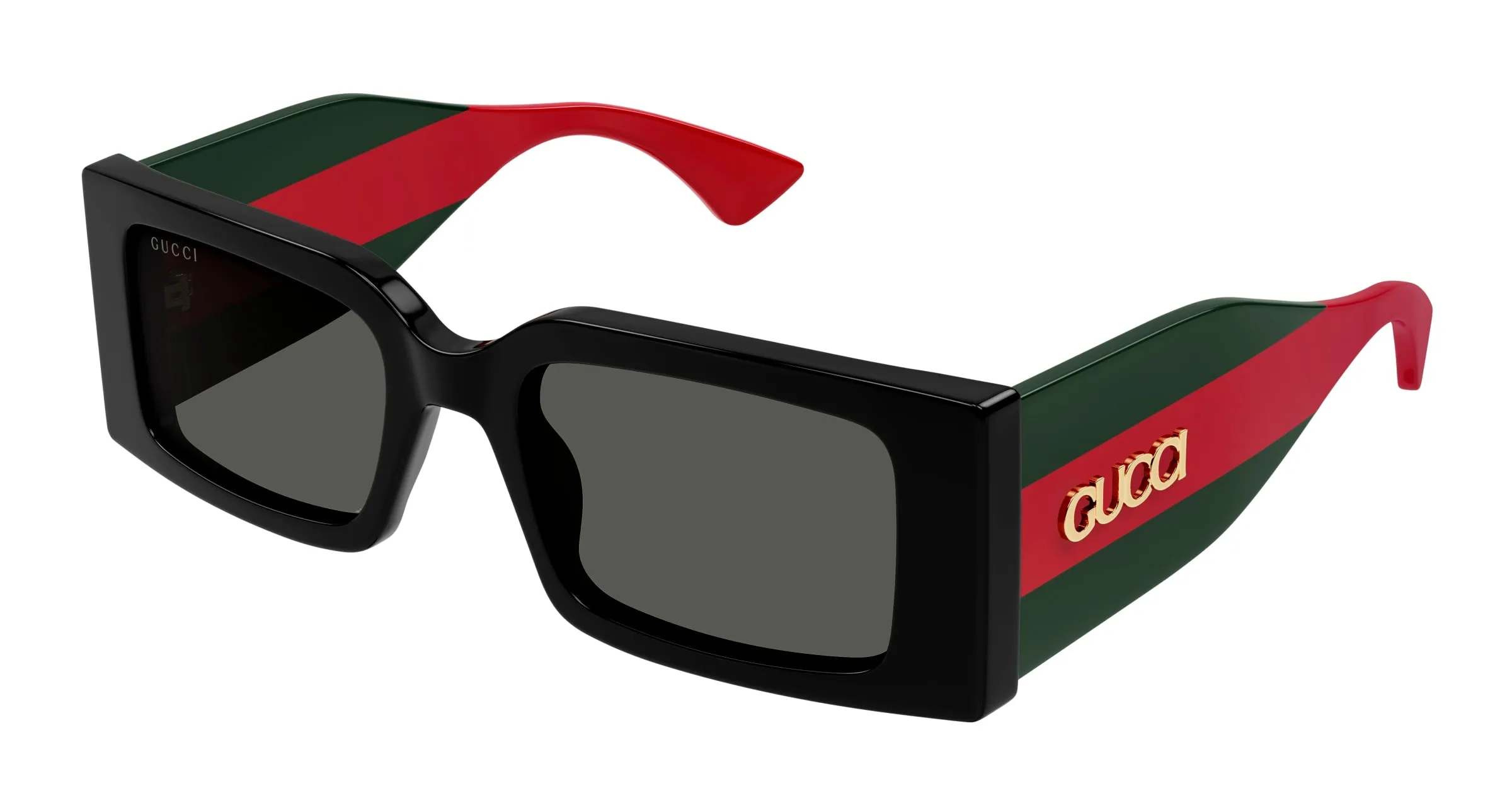Gucci GG1860S 001 Occhiali da sole Acetato Nero Grigio Squadrata - immagine 1