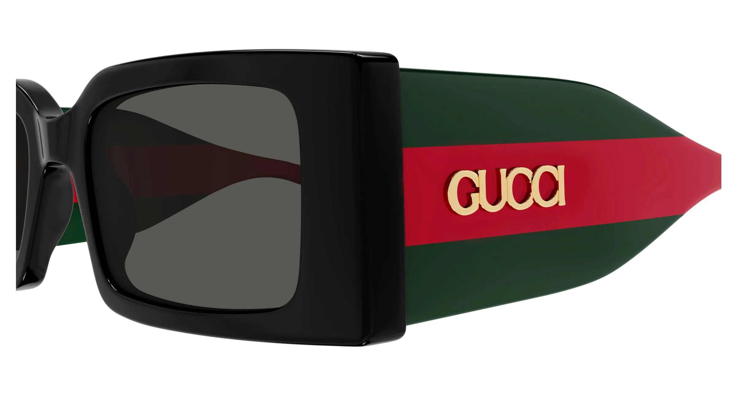 Gucci GG1860S 001 Occhiali da sole Acetato Nero Grigio Squadrata - immagine 3