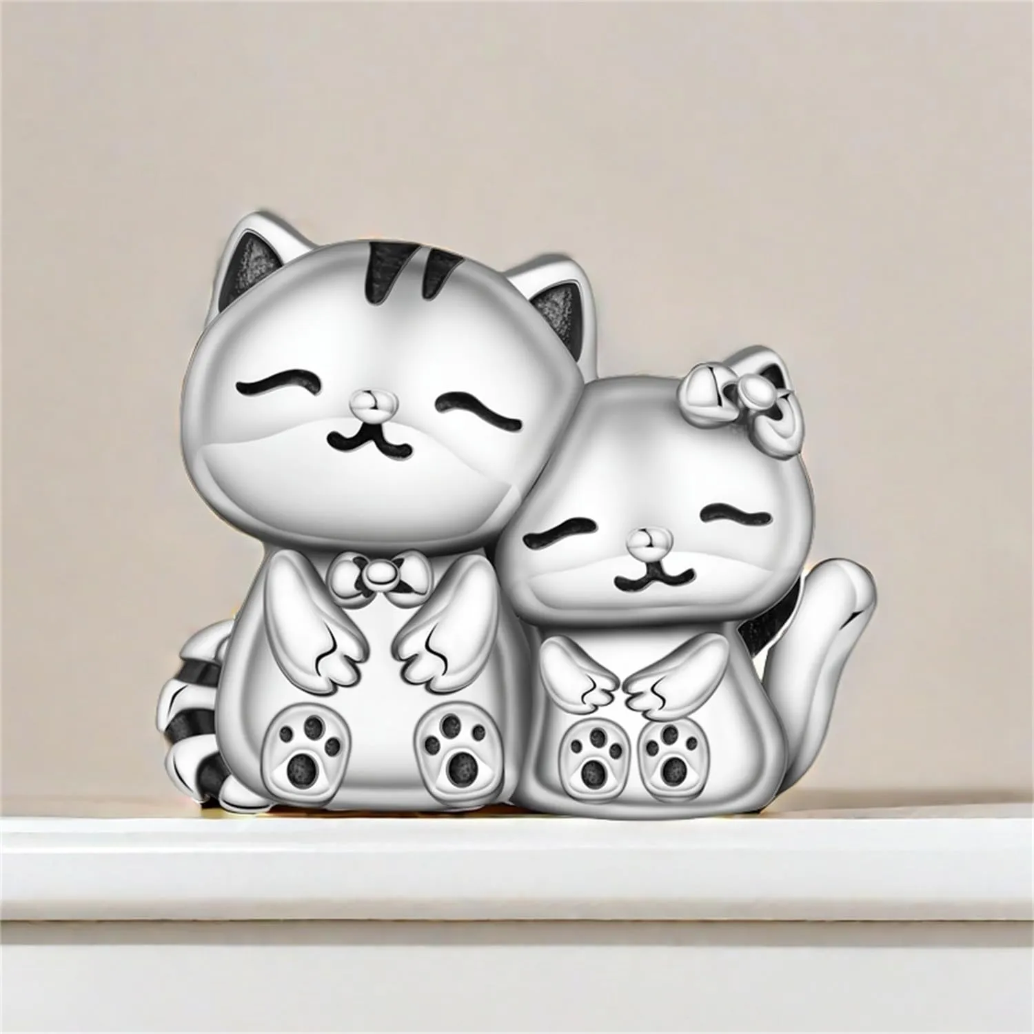 NUJIFFY Charm in argento sterling 925 Ciondoli e perline da donna Ciondoli in argento Ciondolo a cuore per bracciali e collane europei Regali di gioielli - immagine 6