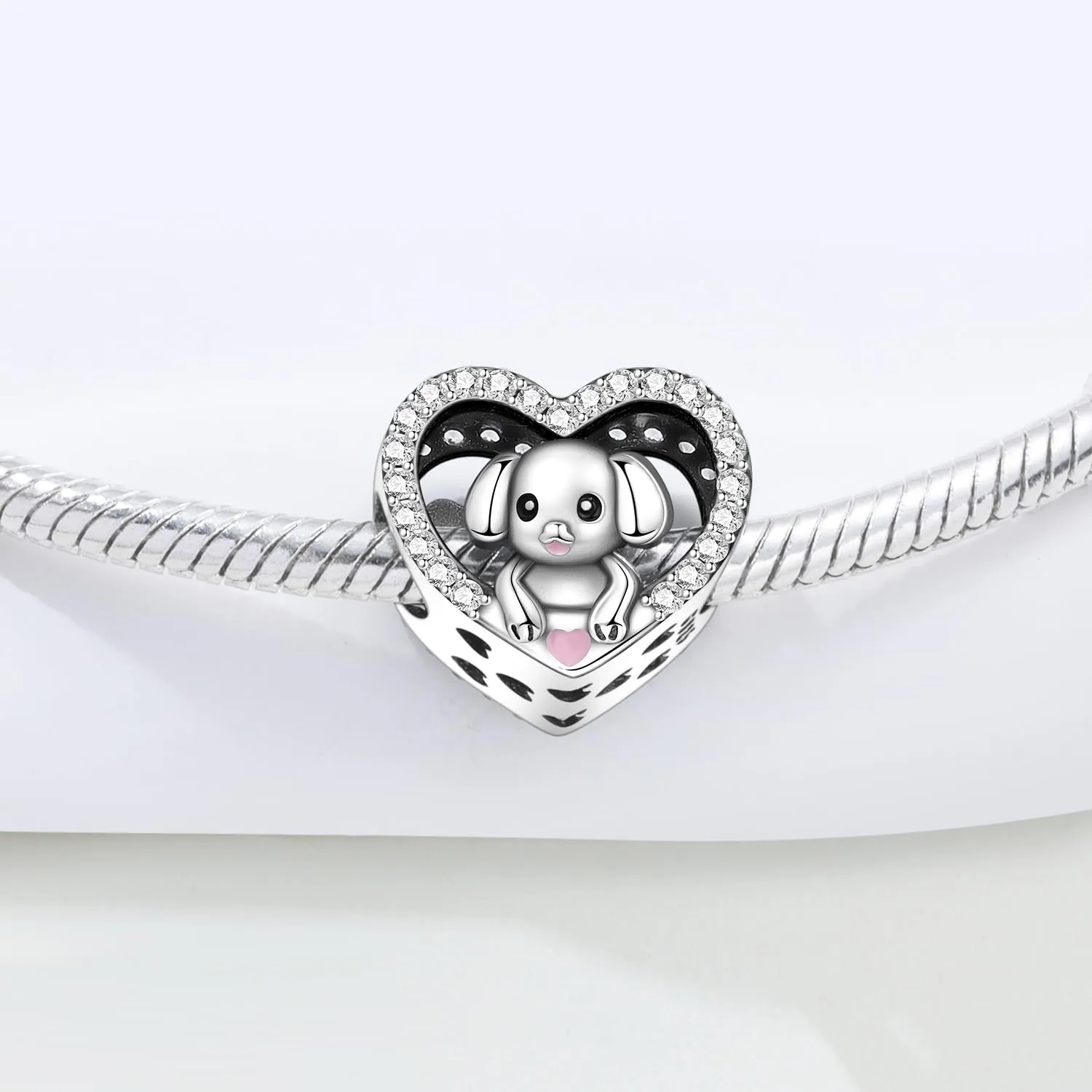 NUJIFFY Charm in argento sterling 925 Ciondoli e perline da donna Ciondoli in argento Ciondolo a cuore per bracciali e collane europei Regali di gioielli - immagine 2