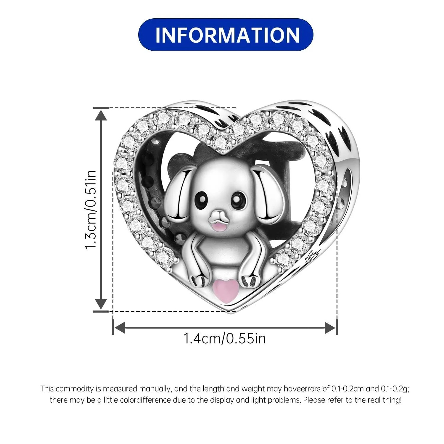 NUJIFFY Charm in argento sterling 925 Ciondoli e perline da donna Ciondoli in argento Ciondolo a cuore per bracciali e collane europei Regali di gioielli - immagine 4