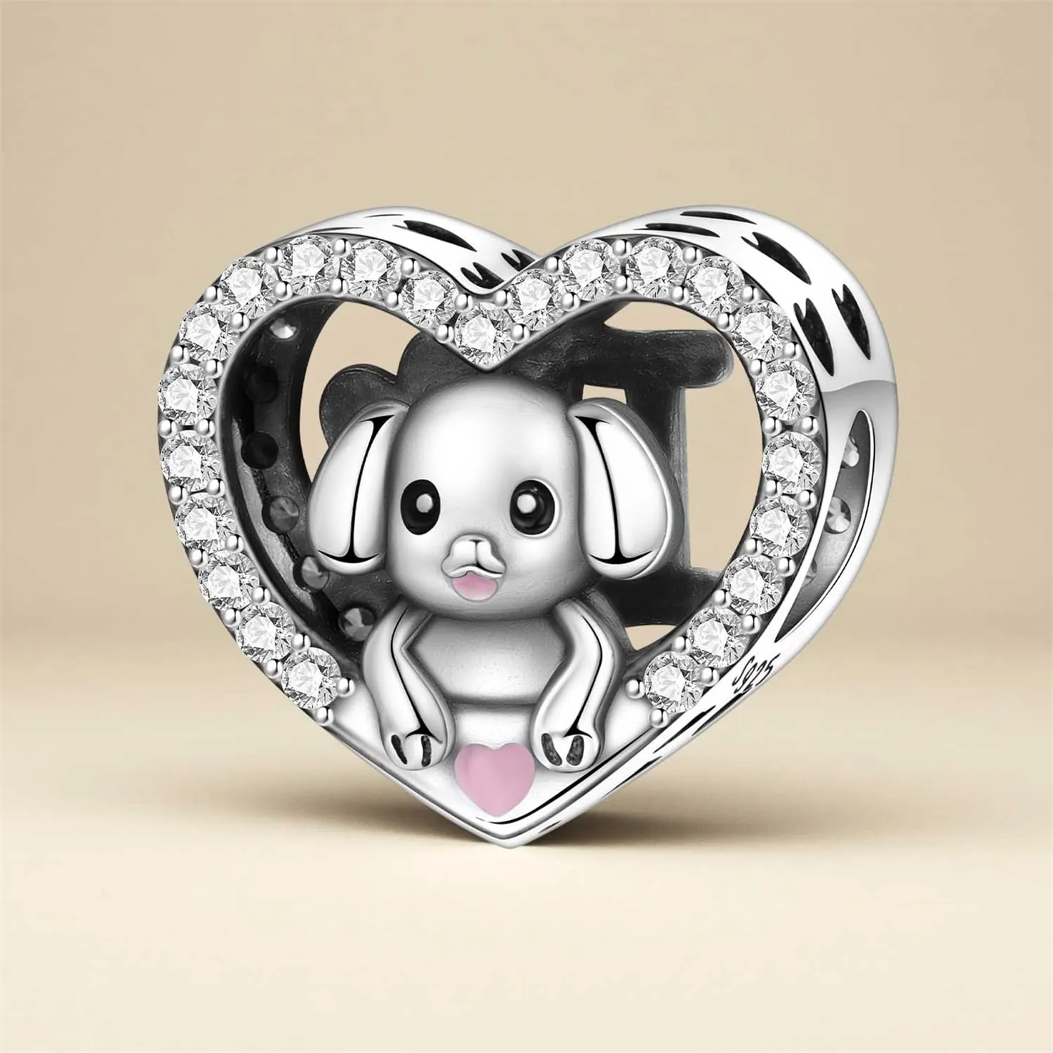 NUJIFFY Charm in argento sterling 925 Ciondoli e perline da donna Ciondoli in argento Ciondolo a cuore per bracciali e collane europei Regali di gioielli - immagine 6
