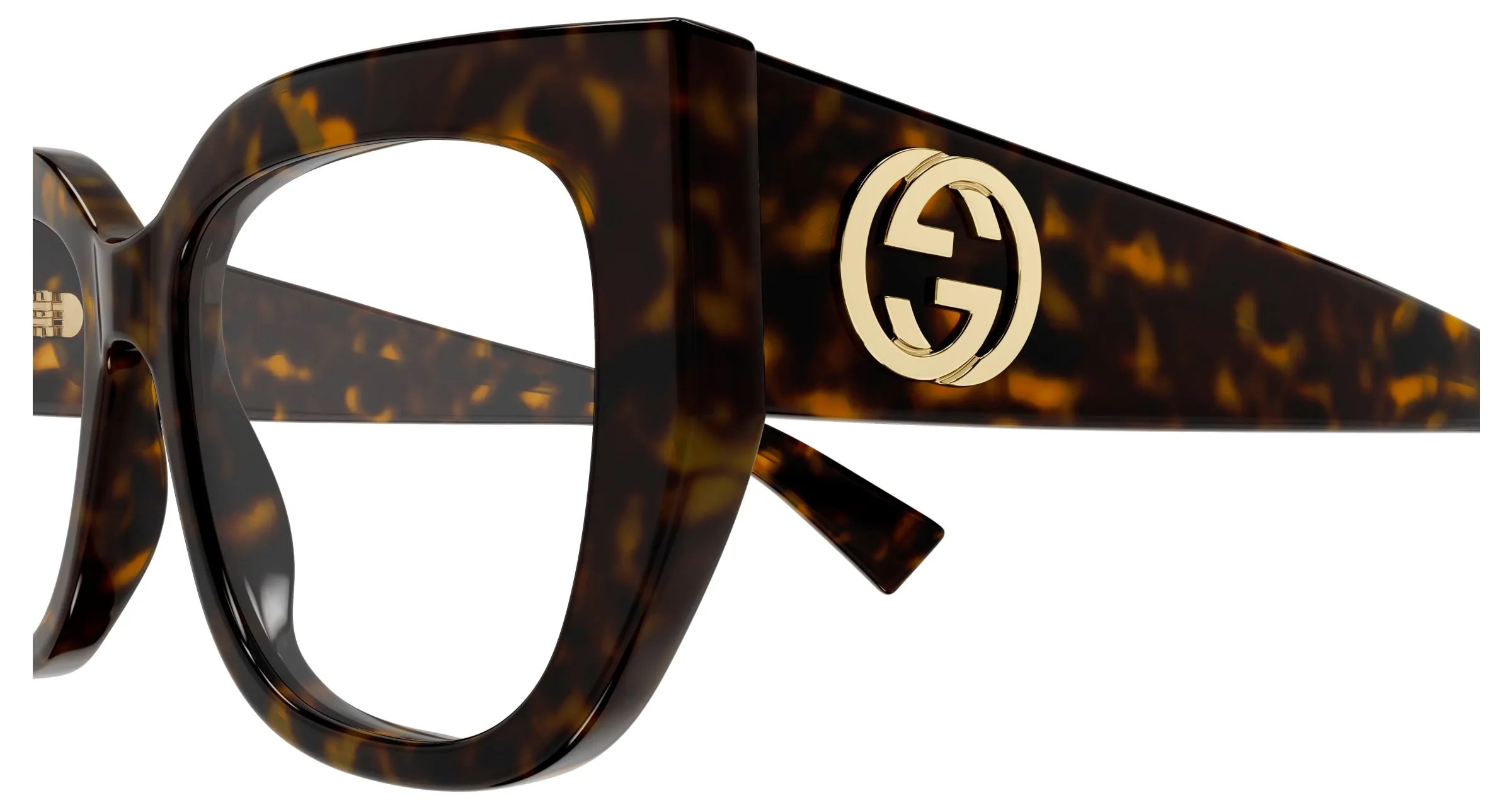 Gucci GG1846O 002 Montature da vista Acetato Havana Trasparente Farfalla - immagine 3
