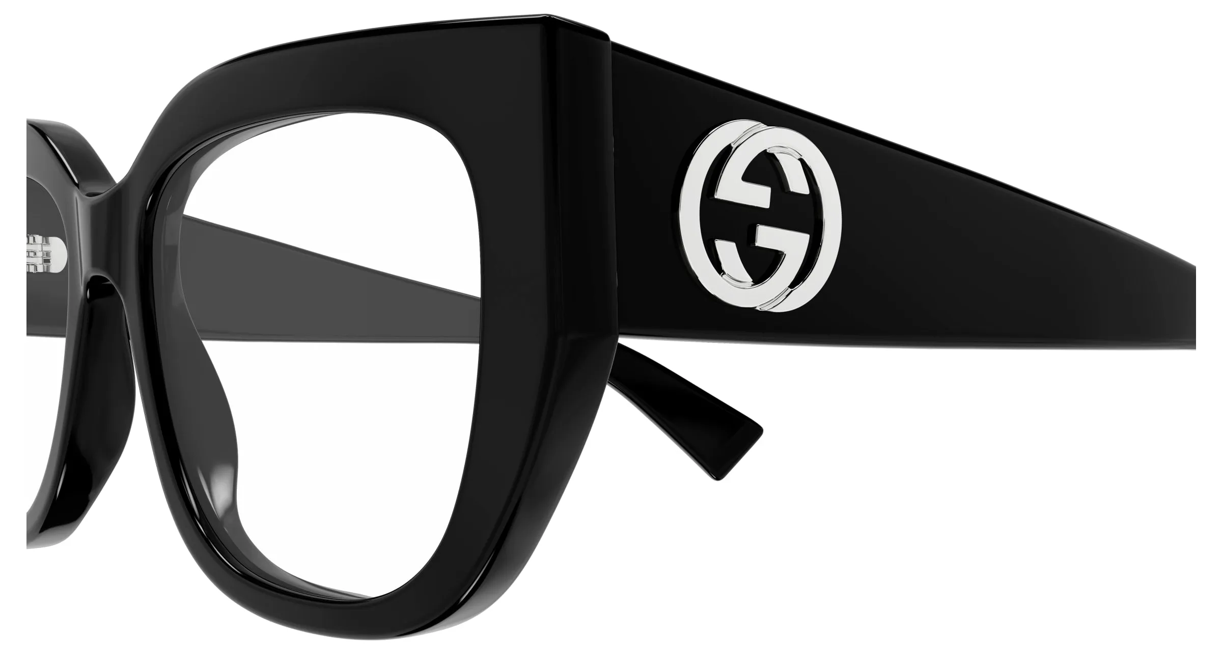 Gucci GG1846O 001 Montature da vista Acetato Nero Trasparente Farfalla - immagine 3