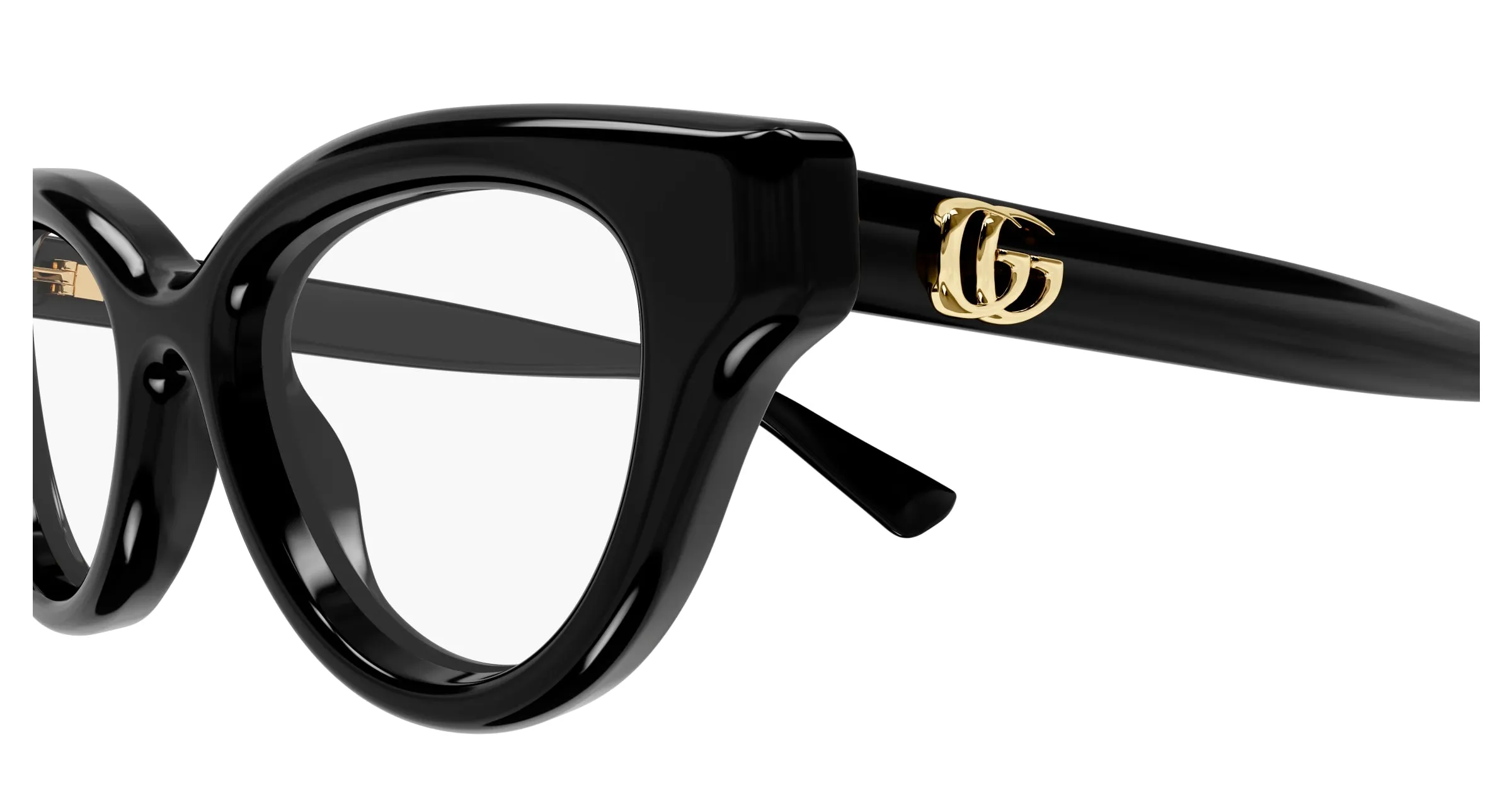 Gucci GG1832O 001 Montature da vista Iniettato Nero Trasparente Cat Eye - immagine 3