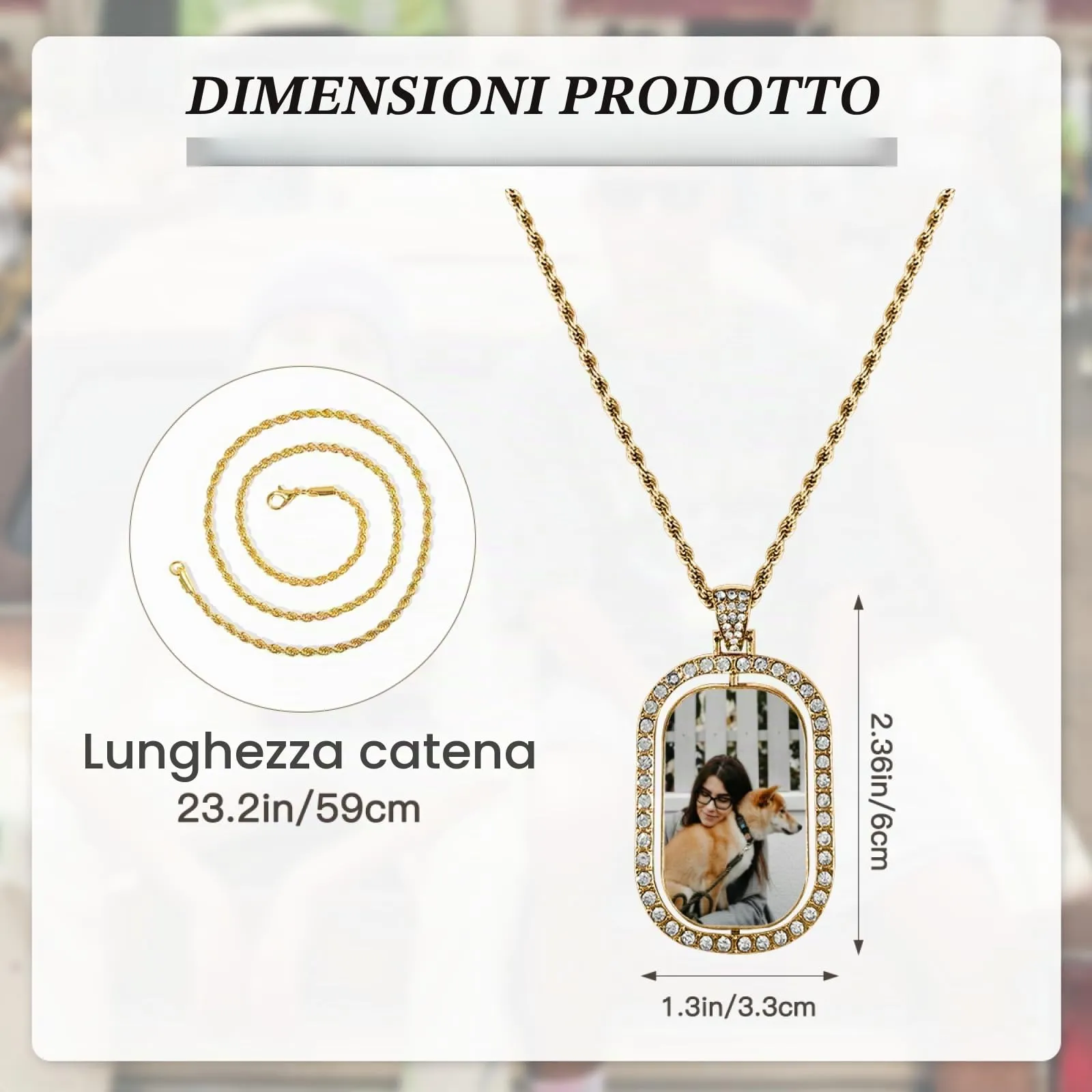 Regalo personalizzato per Donna uomo - Collana con foto personalizzata Ciondolo personalizzato collana nome personalizzabile gioielli personalizzati per san valentino compleanno anniversario - immagine 3