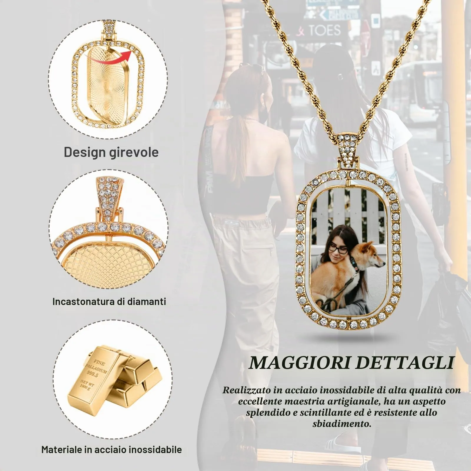 Regalo personalizzato per Donna uomo - Collana con foto personalizzata Ciondolo personalizzato collana nome personalizzabile gioielli personalizzati per san valentino compleanno anniversario - immagine 6