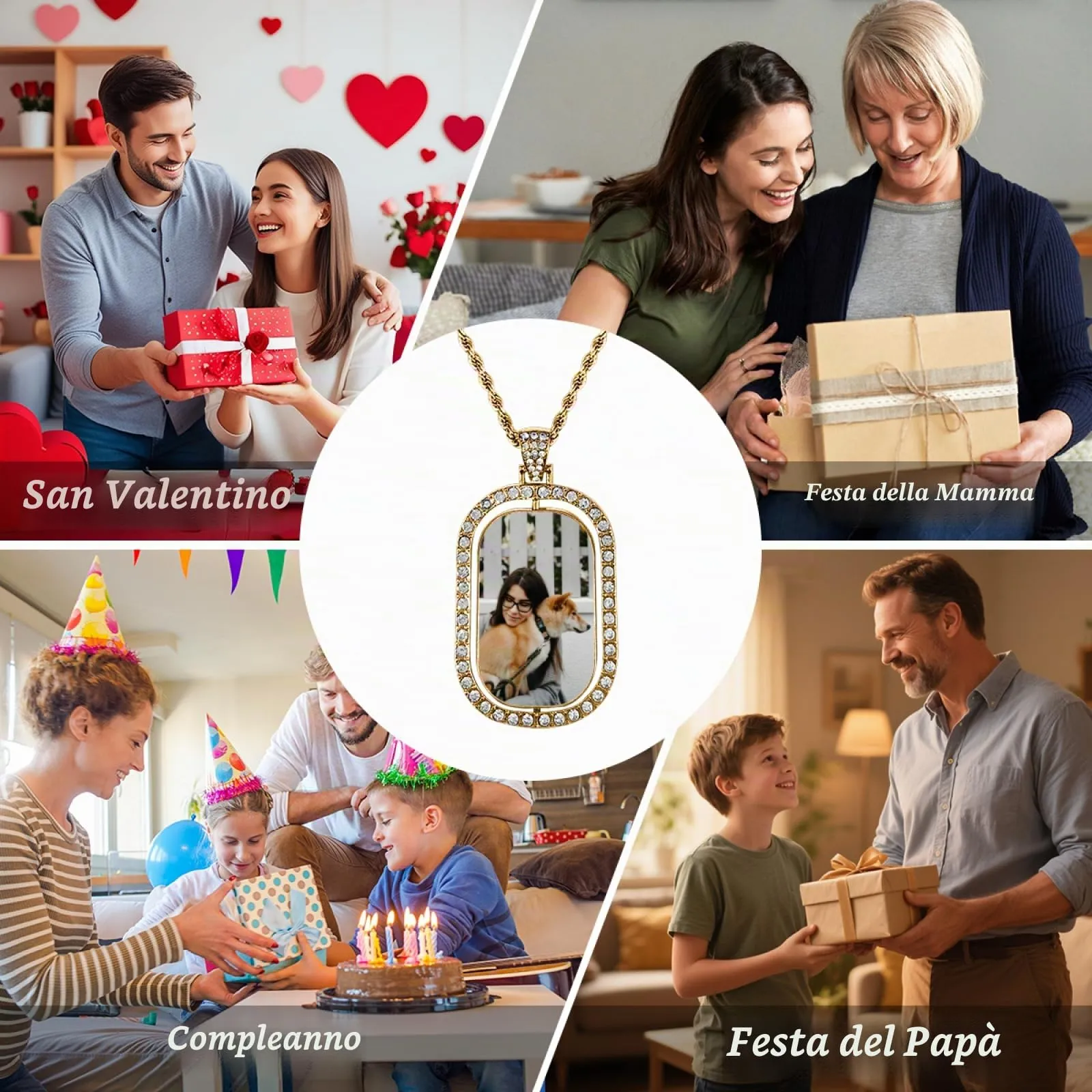 Regalo personalizzato per Donna uomo - Collana con foto personalizzata Ciondolo personalizzato collana nome personalizzabile gioielli personalizzati per san valentino compleanno anniversario - immagine 7