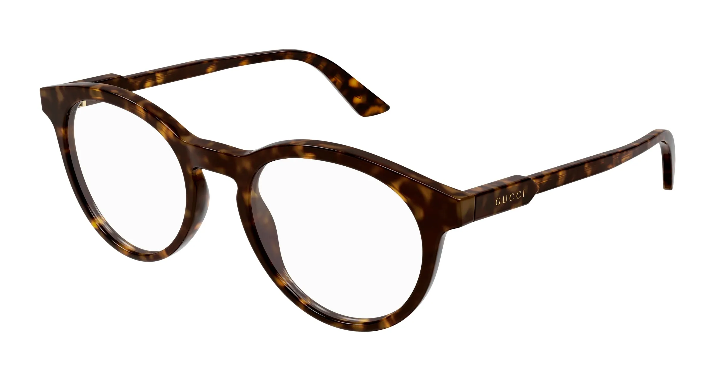 Gucci GG1822O 002 Montature da vista Acetato Havana Trasparente Rotonda - immagine 1