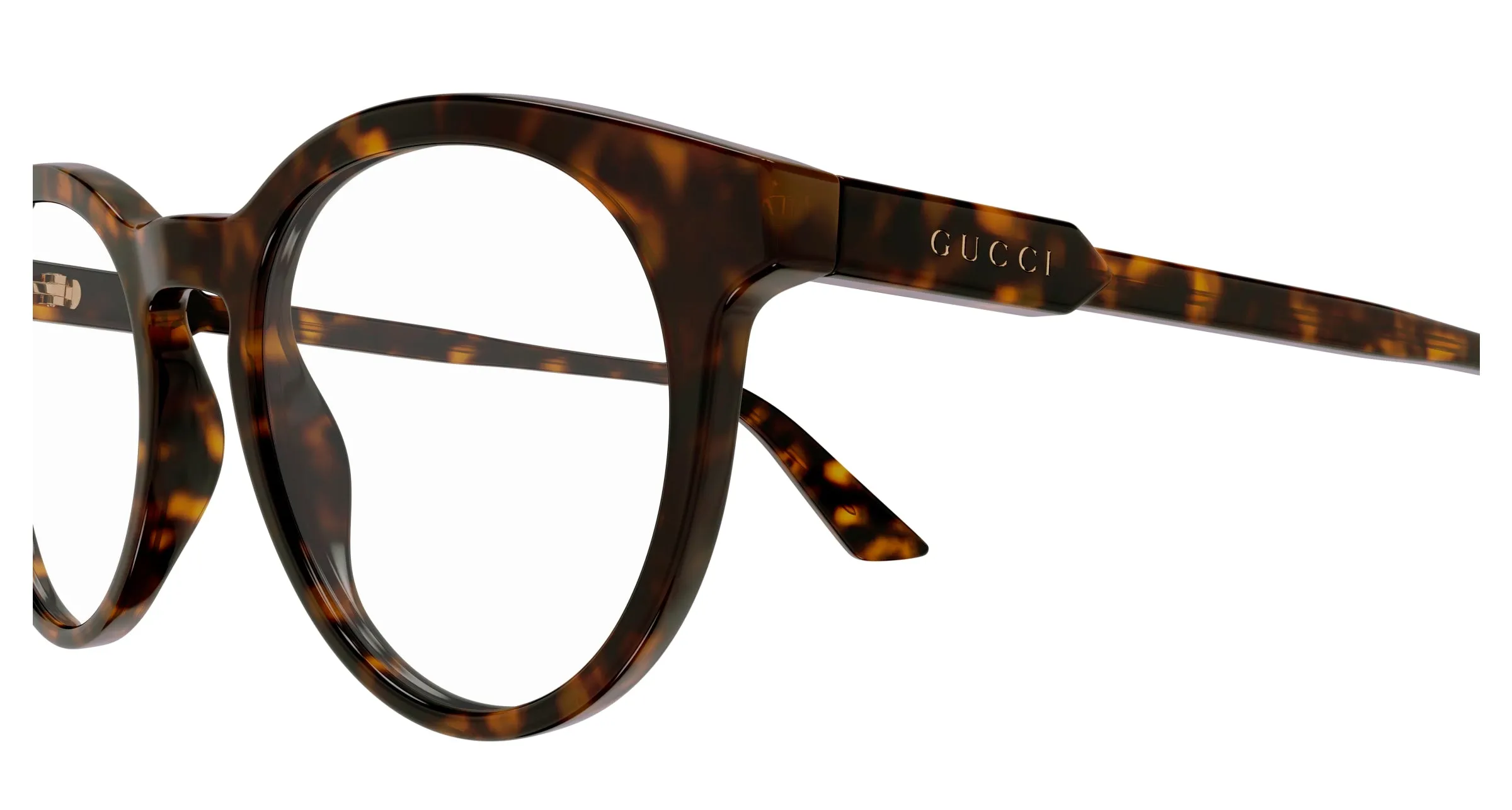 Gucci GG1822O 002 Montature da vista Acetato Havana Trasparente Rotonda - immagine 3