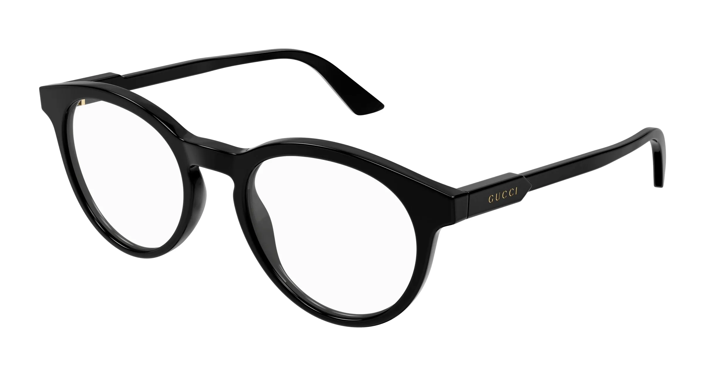 Gucci GG1822O 001 Montature da vista Acetato Nero Trasparente Rotonda - immagine 1