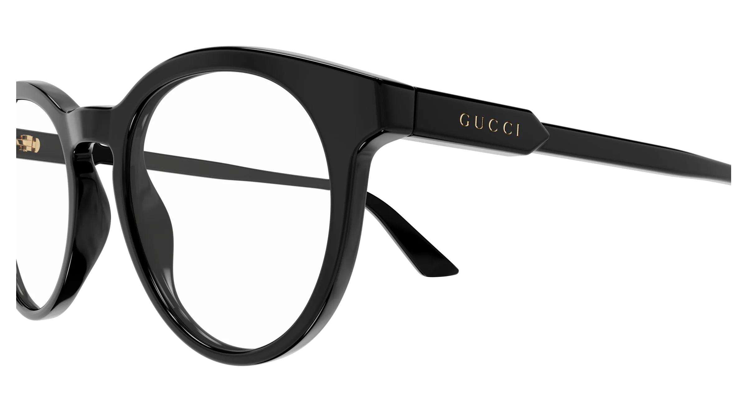 Gucci GG1822O 001 Montature da vista Acetato Nero Trasparente Rotonda - immagine 3