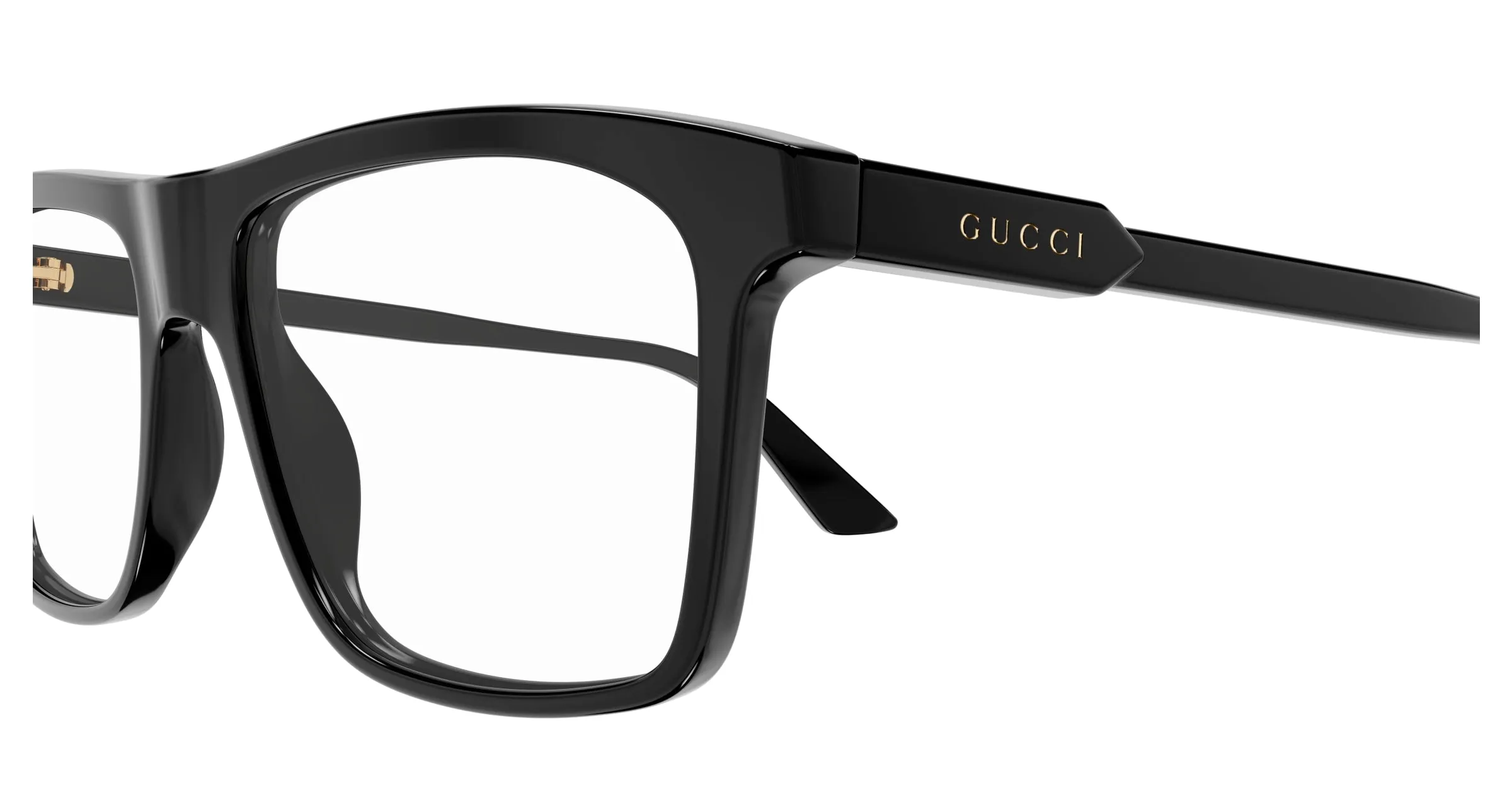 Gucci GG1820O 001 Montature da vista Acetato Nero Trasparente Squadrata - immagine 3