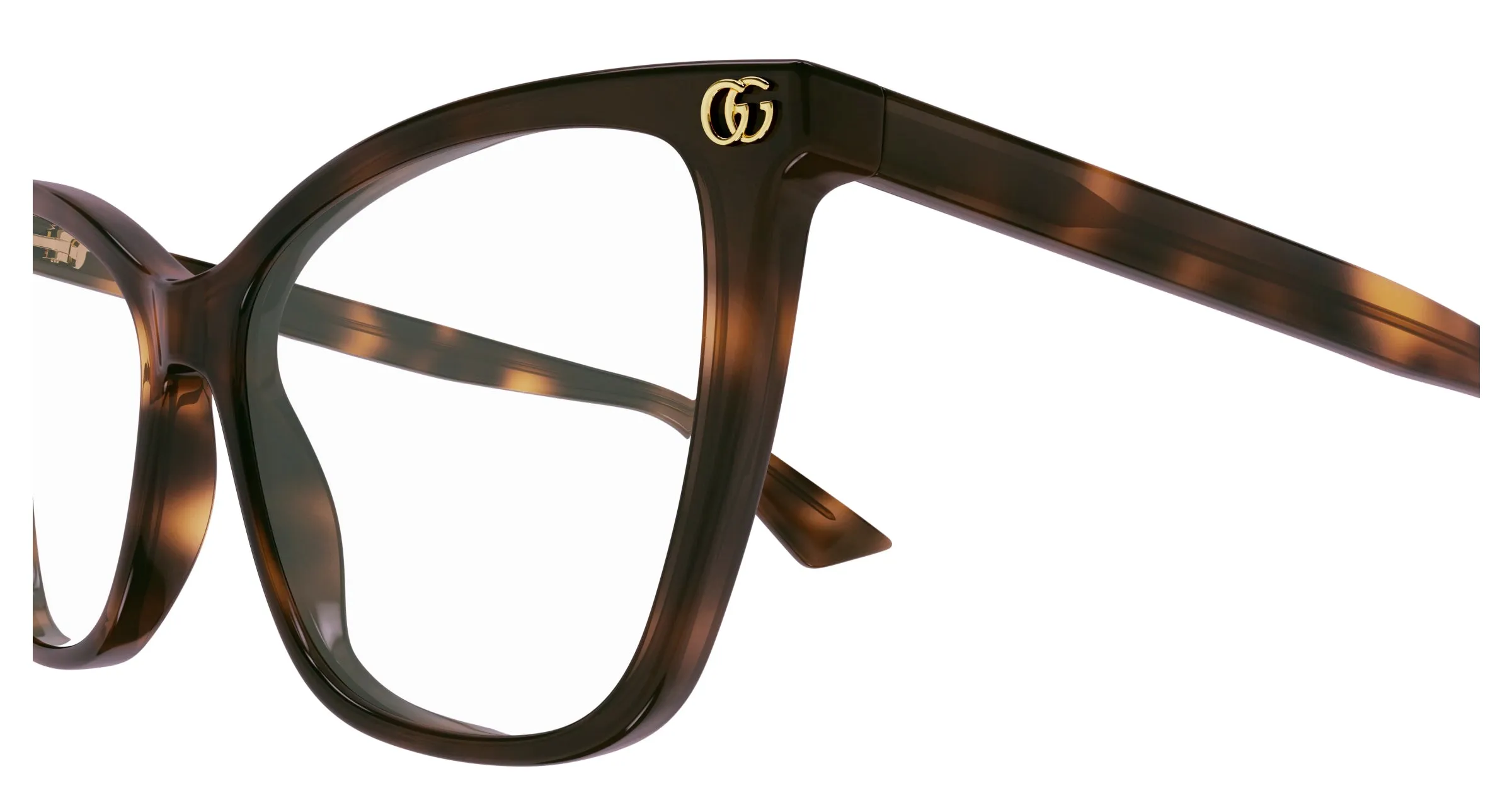 Gucci GG1817O 002 Montature da vista Acetato Havana Trasparente Cat Eye - immagine 3