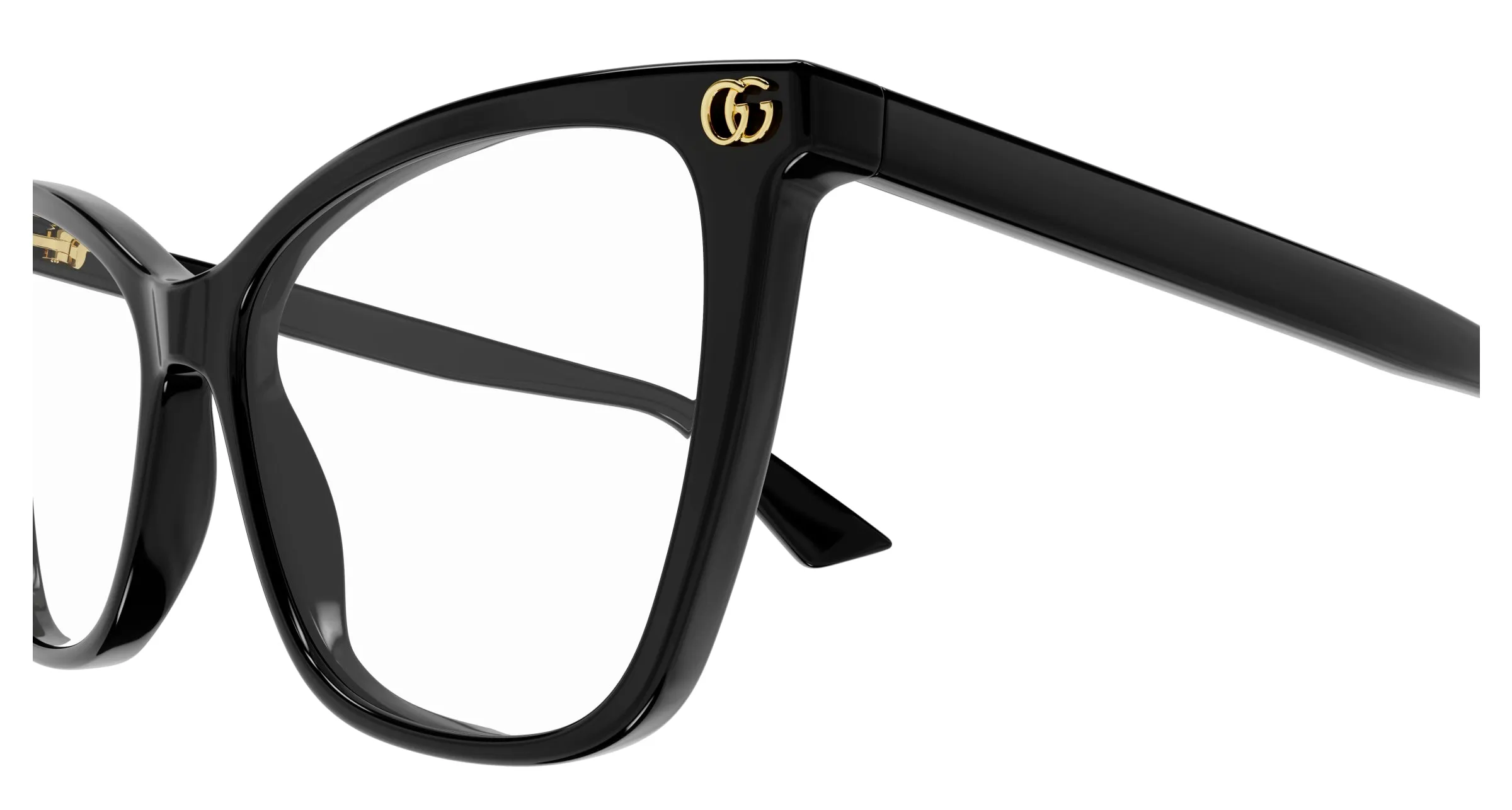 Gucci GG1817O 001 Montature da vista Acetato Nero Trasparente Cat Eye - immagine 3
