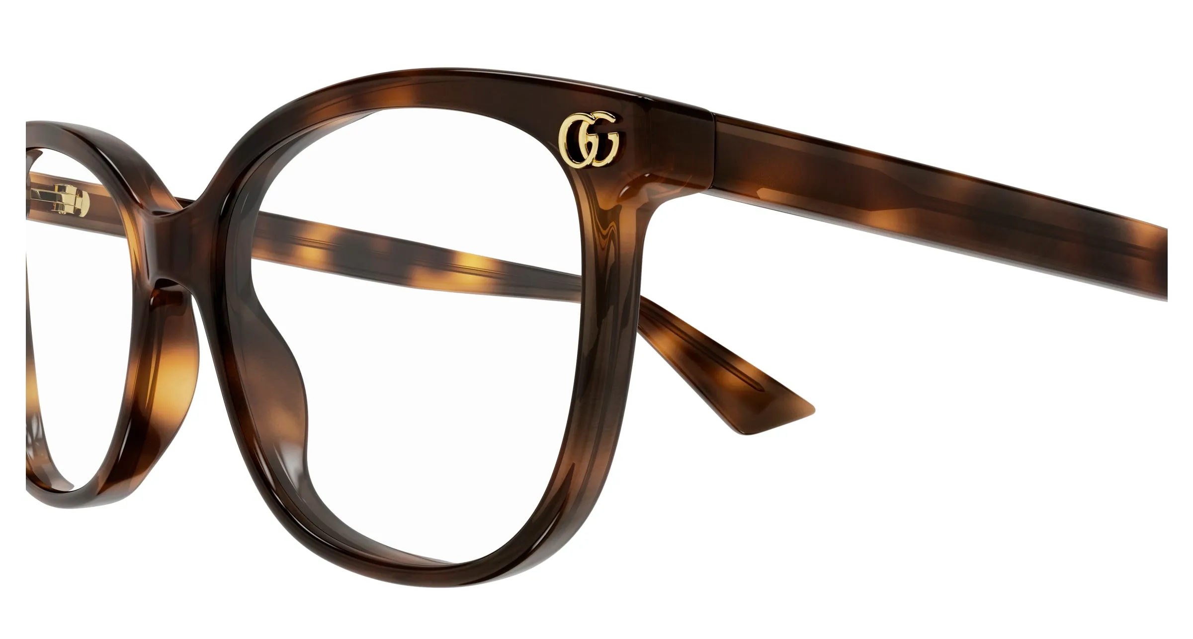 Gucci GG1816O 006 Montature da vista Acetato Havana Trasparente Squadrata - immagine 3