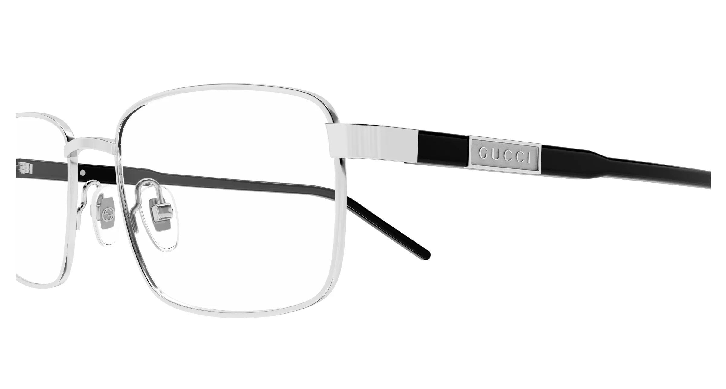 Gucci GG1801O 001 Montature da vista Metallo Argento Trasparente Squadrata - immagine 3
